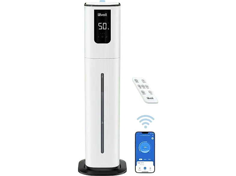 Levoit LUH-M101S-WEUR OasisMist1000S Smart Ultrasonic Cool Mist Turm Luftbefeuchter Weiß (Raumgröße: 55 m²)