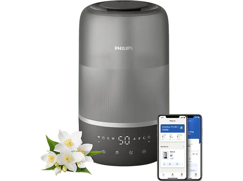 Philips HU 1510/03 1000 Series Luftbefeuchter Grau (19,6 Watt, Raumgröße: 41 m²)