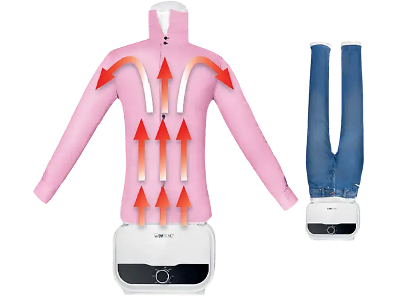 Clatronic HBB 3734 Hemden-/Blusen- und Hosenbügler (1200 Watt Wassertank, Weiß/Schwarz)