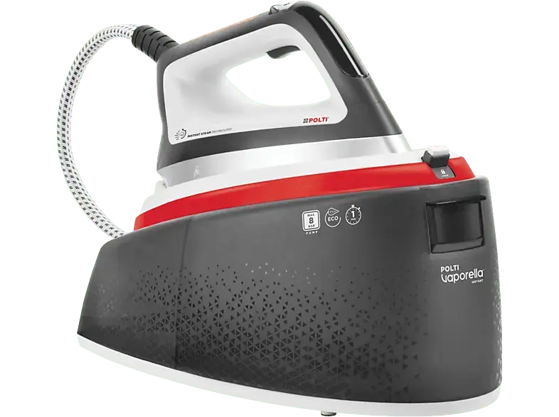 Polti VAPORELLA INSTANT VI50.50 Dampfbügelstation (8 bar, 2200 Watt, 2 l Wassertank, Grau/Rot)