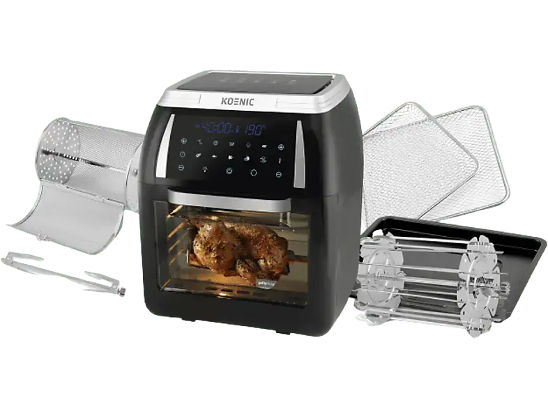 Koenic KAF12821 Multi Heißluftfritteuse (12 l, 1800 Watt, Schwarz)