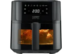 Caso 3185 AirFry 6.0 Heißluftfritteuse mit Sichtfenster (6 l, 1700 Watt, Schwarz)