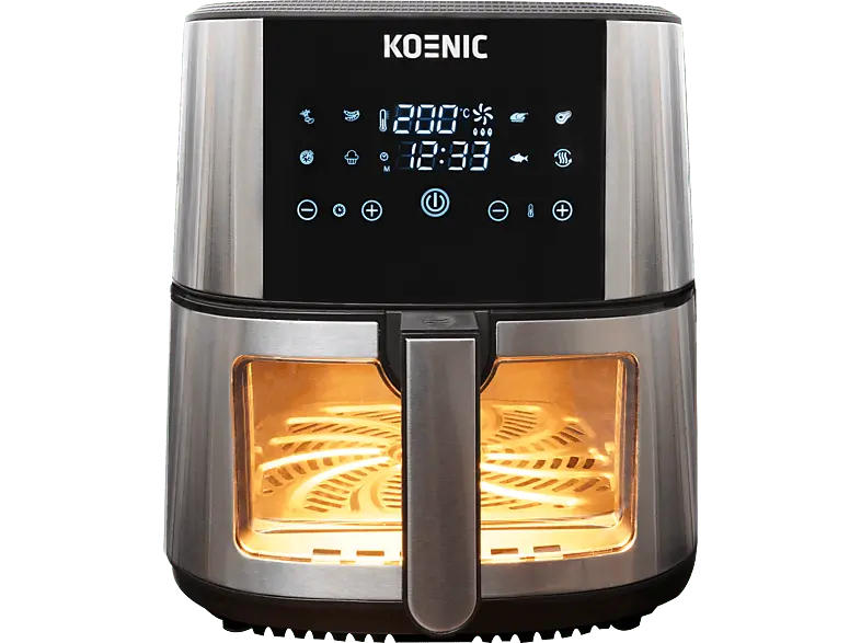 Koenic KAF 71523 B XXL Heißluftfritteuse (7,2 l, 1500 Watt, Schwarz)