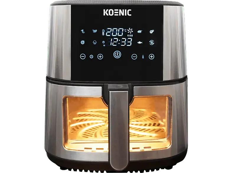 Koenic KAF 71523 B Air Fryer Hei&szlig;luftfritteuse 7,2 l, 1500 Watt, Silber