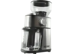 Koenic KGC 2221 M Kaffeemühle (Edelstahl- Schwarz, 200 Watt, Scheibenmahlwerk (Einstellbare Kaffeemenge von 2-14 Tassen))