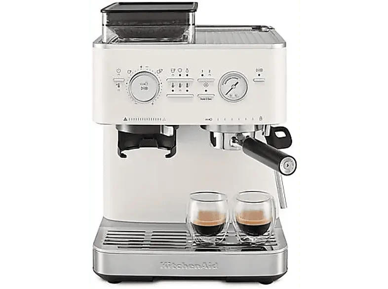 Kitchen Aid 5KES6551EPL Espressomaschine mit Mühle (White, 1500 Watt, 15 bar)