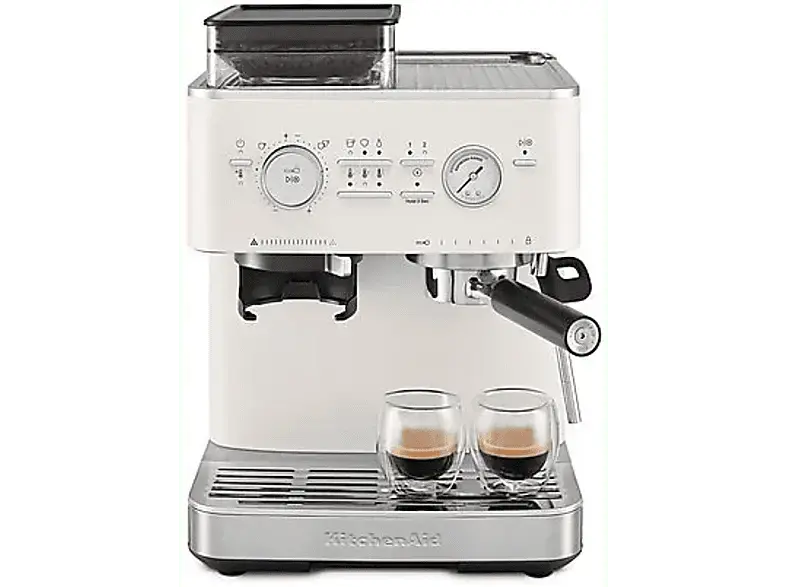 Kitchen Aid 5KES6551EPL Espressomaschine mit Mühle (White, 1500 Watt, 15 bar)