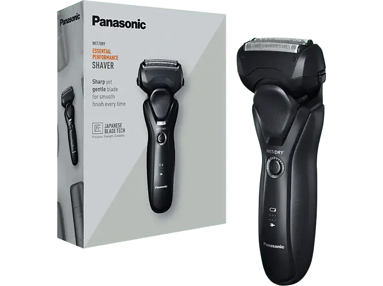 Panasonic Nass/Trockenrasierer ES-RT37-K503 Rasierer (Netzbetrieb, Schwarz, Feinstpolierte 30°-Klingen, Hochpräzise 45°-Schermesser, Bogenförmige Universalscherfolie)