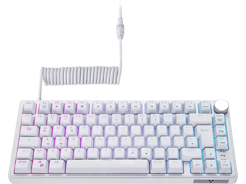 ISY IGK-6500 Gasket Mount Mechanische Gaming Tastatur, 75% Layout, qwertz, Kabelgebunden, Weiß