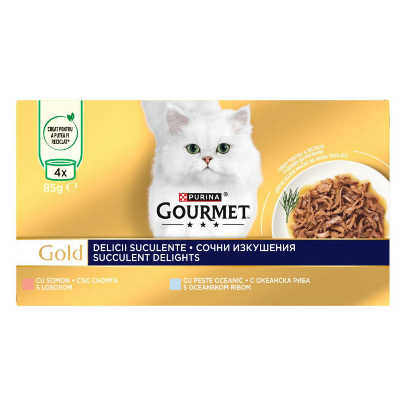 Gourmet Gold Храна за котки различни видове 4х85гр.