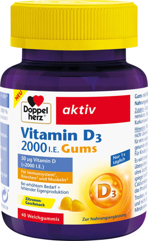 Doppelherz Vitamin D3 2000 I.E. Gums