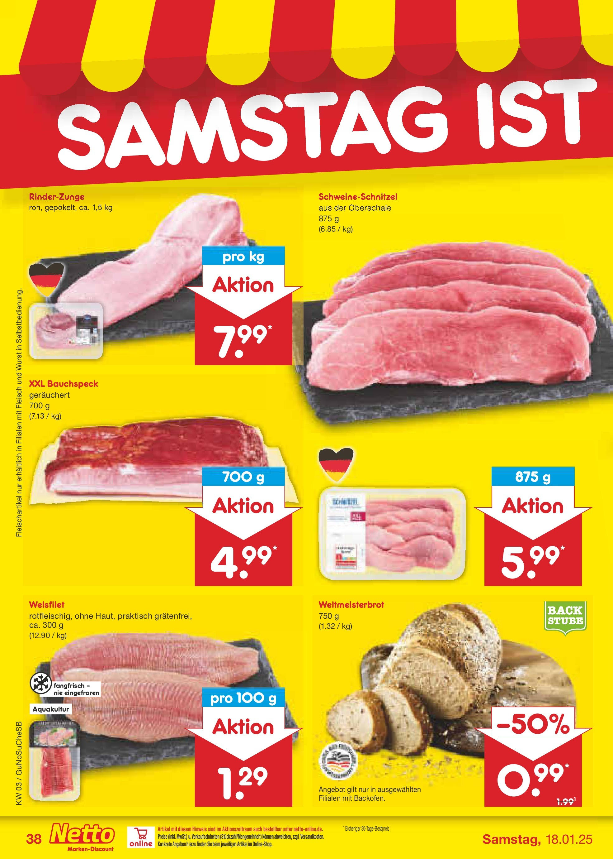 Netto Marken-Discount - Netto: Wochenangebote (ab 12.01.2025) » Angebote | Seite: 54 | Produkte: Wurst, Fleisch