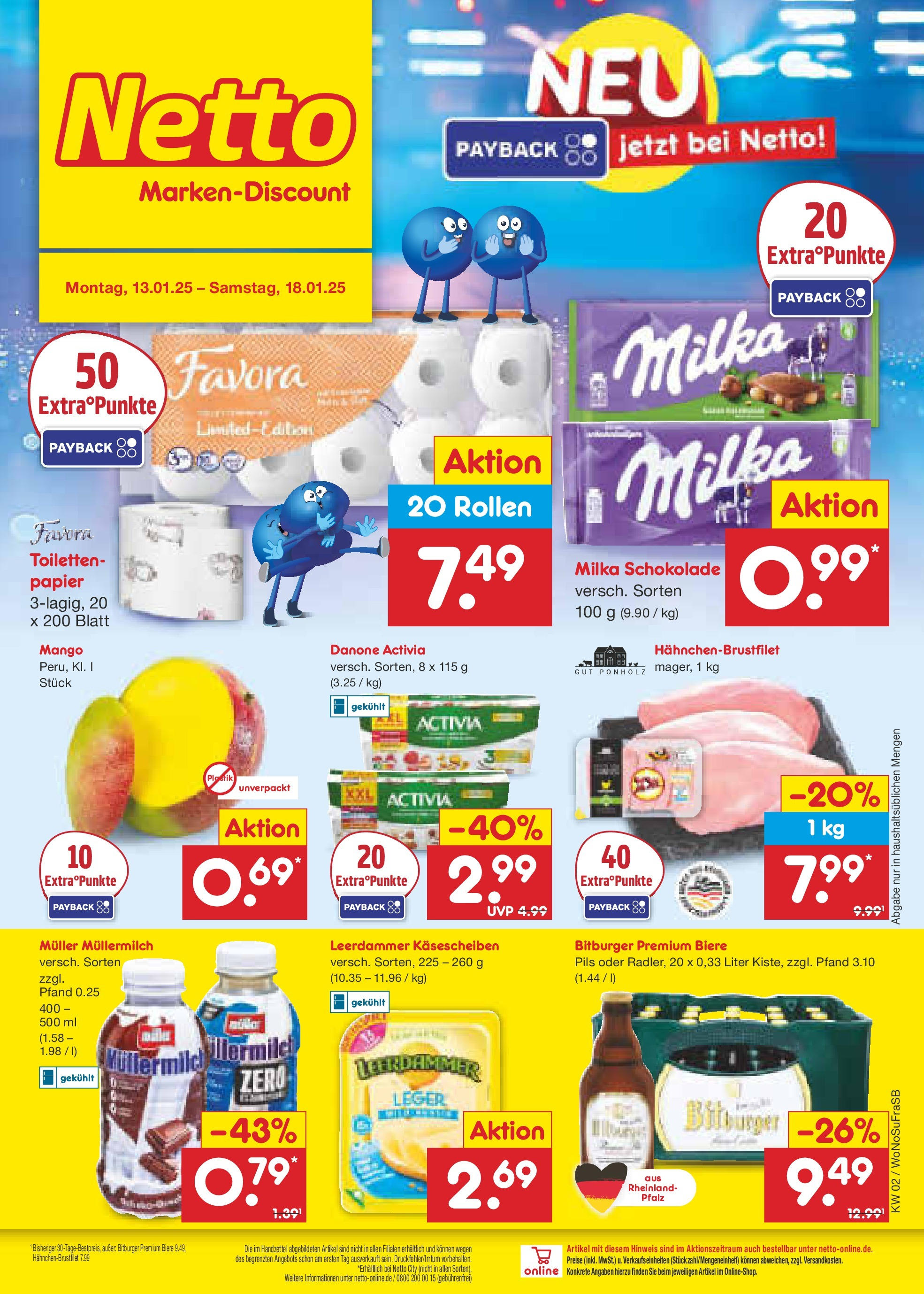 Netto Marken-Discount - Netto: Wochenangebote (ab 12.01.2025) » Angebote | Seite: 1 | Produkte: Activia, Danone activia, Pils, Leerdammer