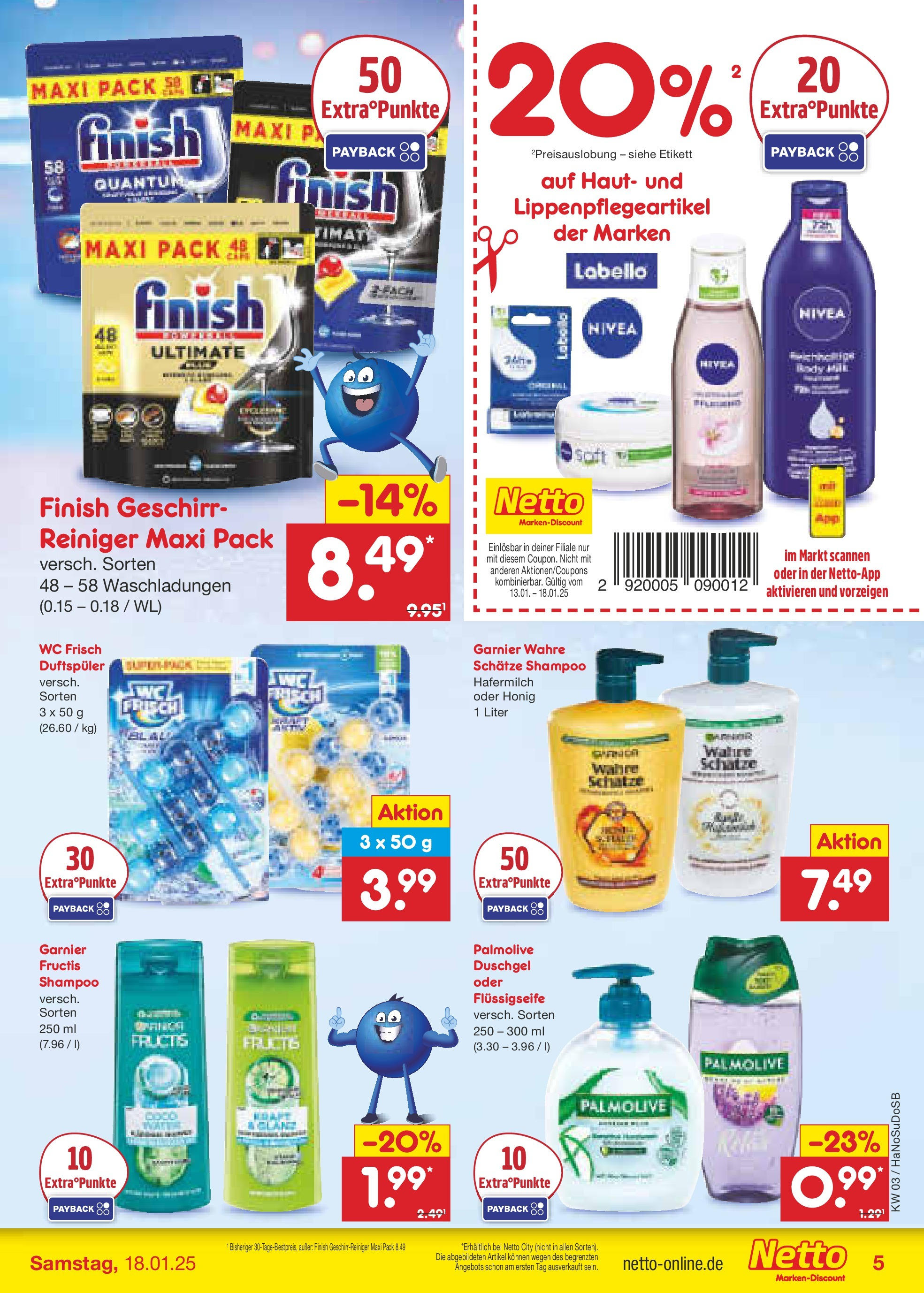 Netto Marken-Discount - Netto: Wochenangebote (ab 12.01.2025) » Angebote | Seite: 7 | Produkte: Hafermilch, Finish, Shampoo, Wc frisch