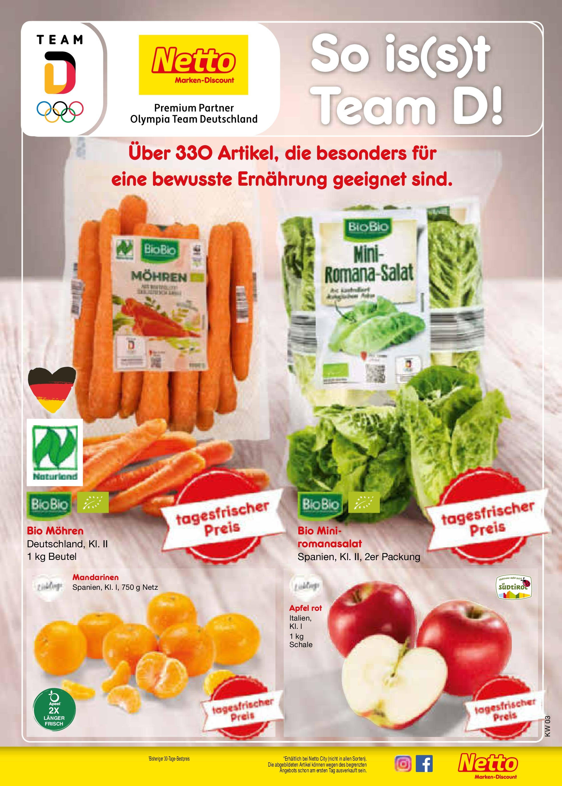 Netto Marken-Discount - Netto: Wochenangebote (ab 12.01.2025) » Angebote | Seite: 15 | Produkte: Äpfel, Mandarinen, Mohren