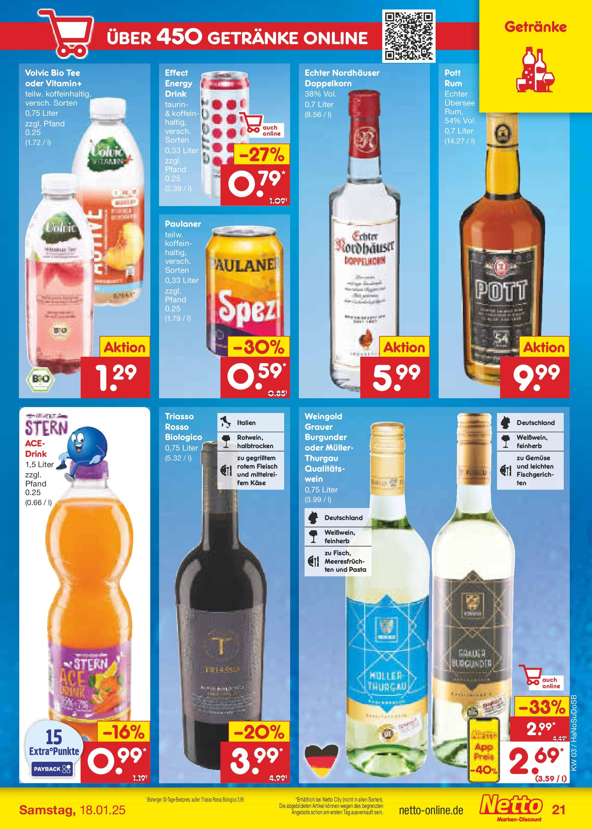 Netto Marken-Discount - Netto: Wochenangebote (ab 12.01.2025) » Angebote | Seite: 31 | Produkte: Pasta, Wein, Fleisch, Paulaner