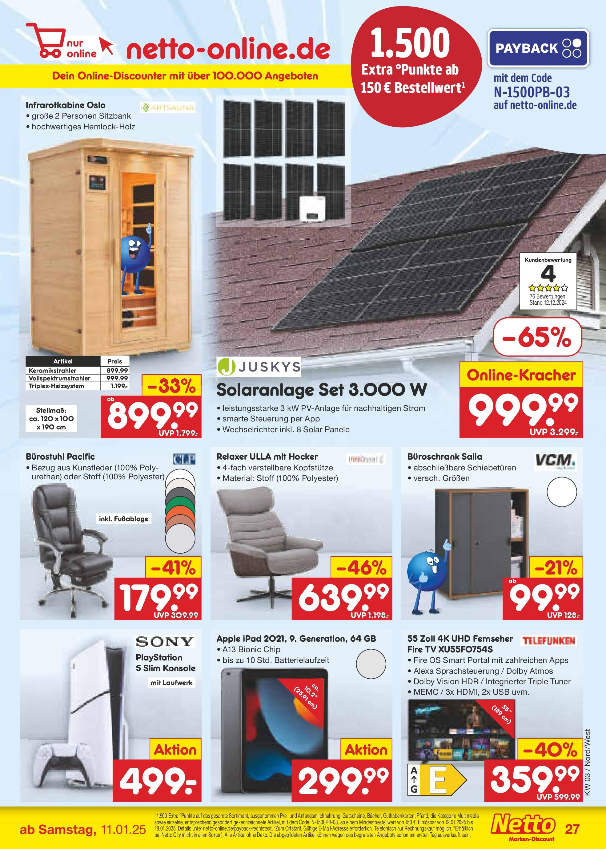 Netto Marken-Discount - Netto: Wochenangebote (ab 12.01.2025) » Angebote | Seite: 39 | Produkte: Playstation, Sony, Hocker, Apple