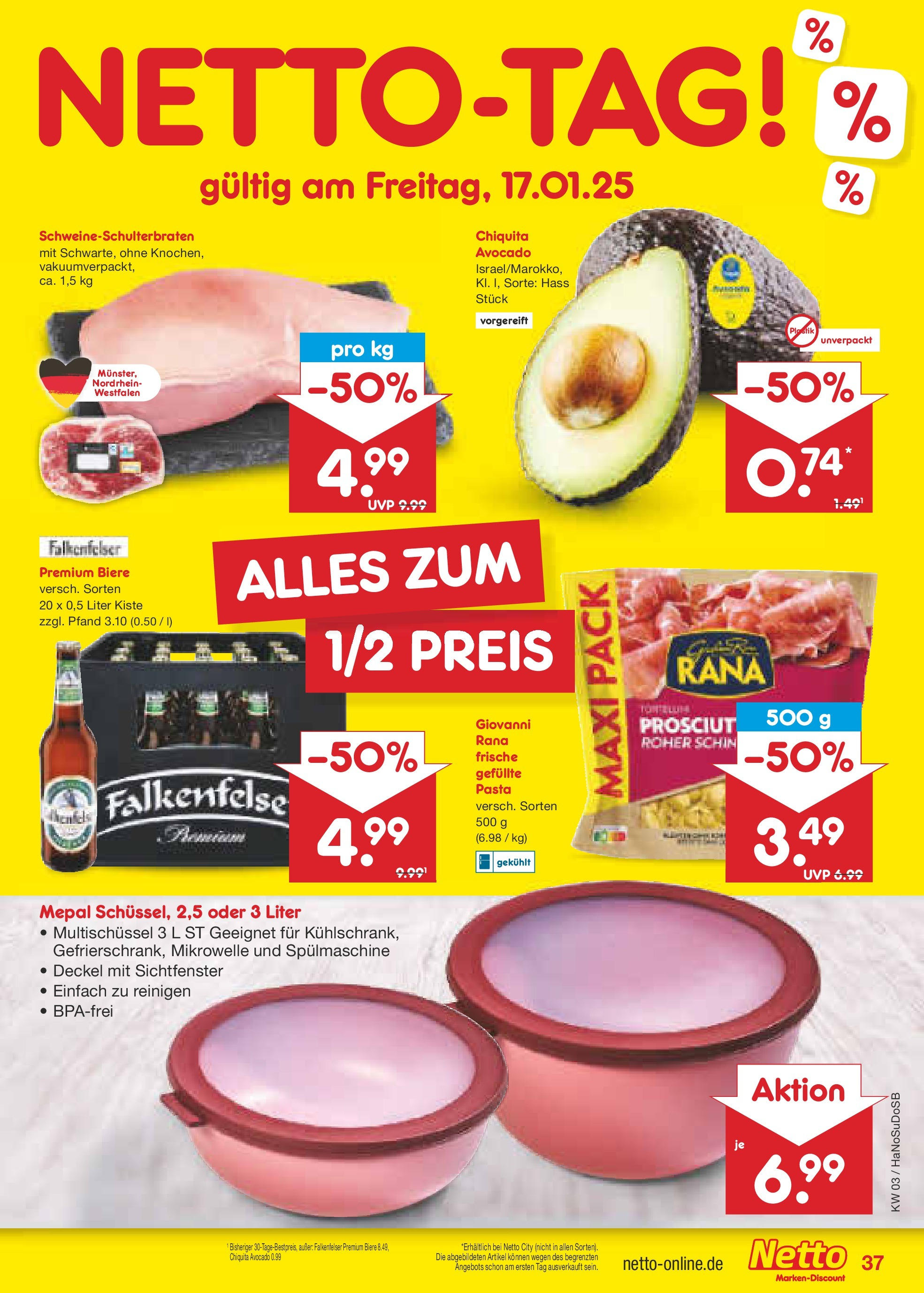 Netto Marken-Discount - Netto: Wochenangebote (ab 12.01.2025) » Angebote | Seite: 53 | Produkte: Mikrowelle, Avocado, Pasta