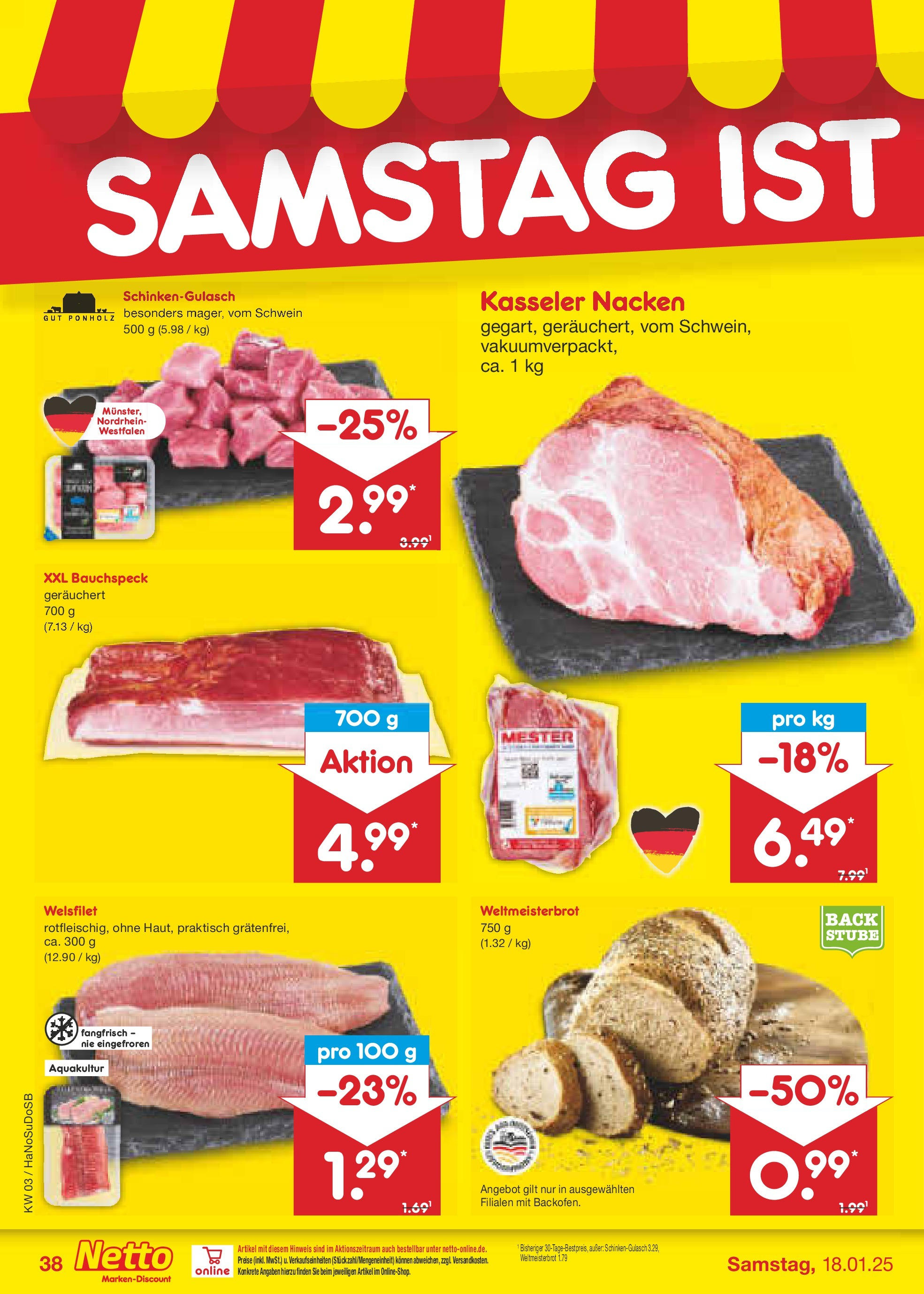 Netto Marken-Discount - Netto: Wochenangebote (ab 12.01.2025) » Angebote | Seite: 54 | Produkte: Kasseler nacken