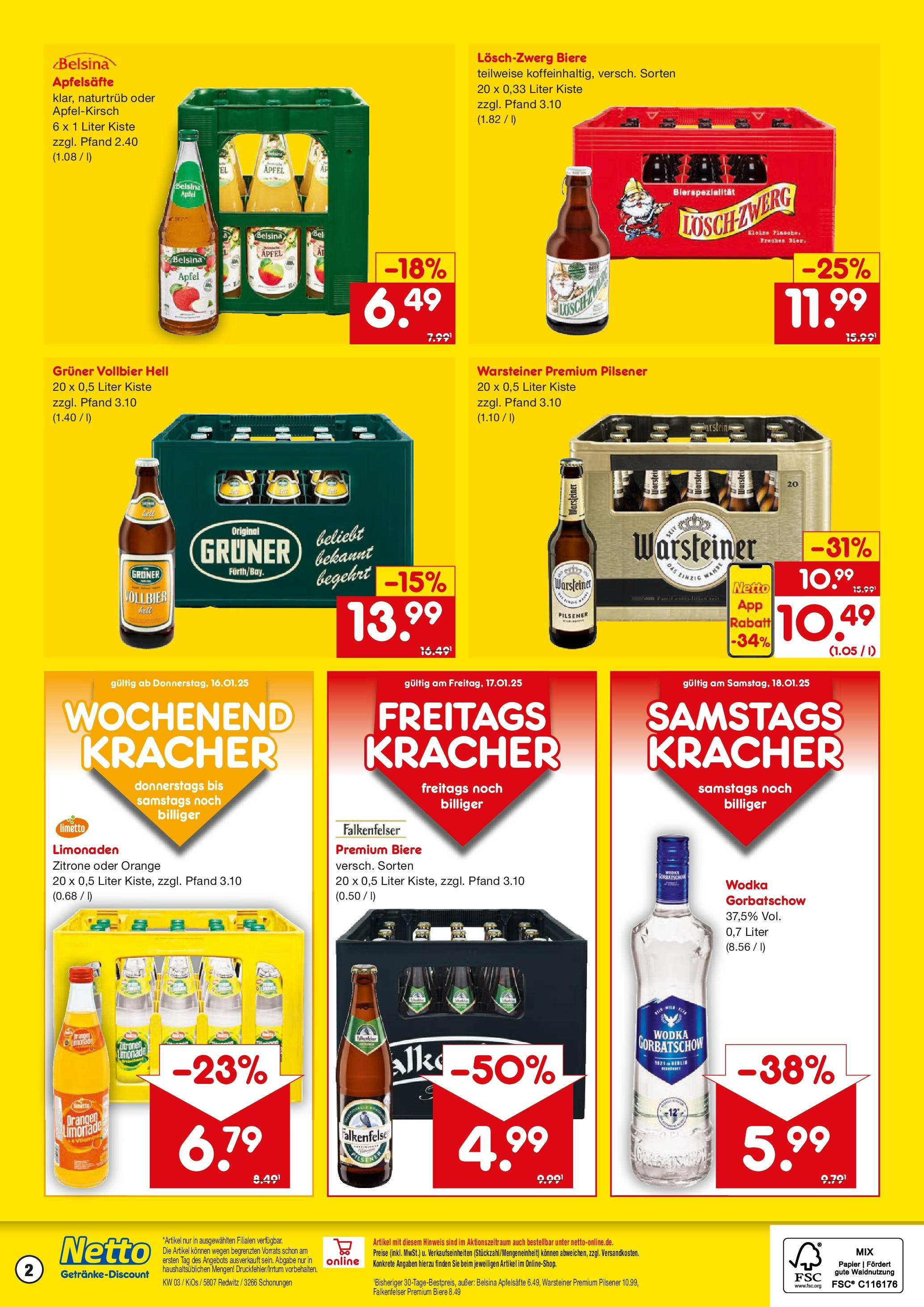 Netto Marken-Discount - Netto: Getränkeangebote (ab 12.01.2025) » Angebote | Seite: 2 | Produkte: Orangen, Limonade, Zitrone, Wodka