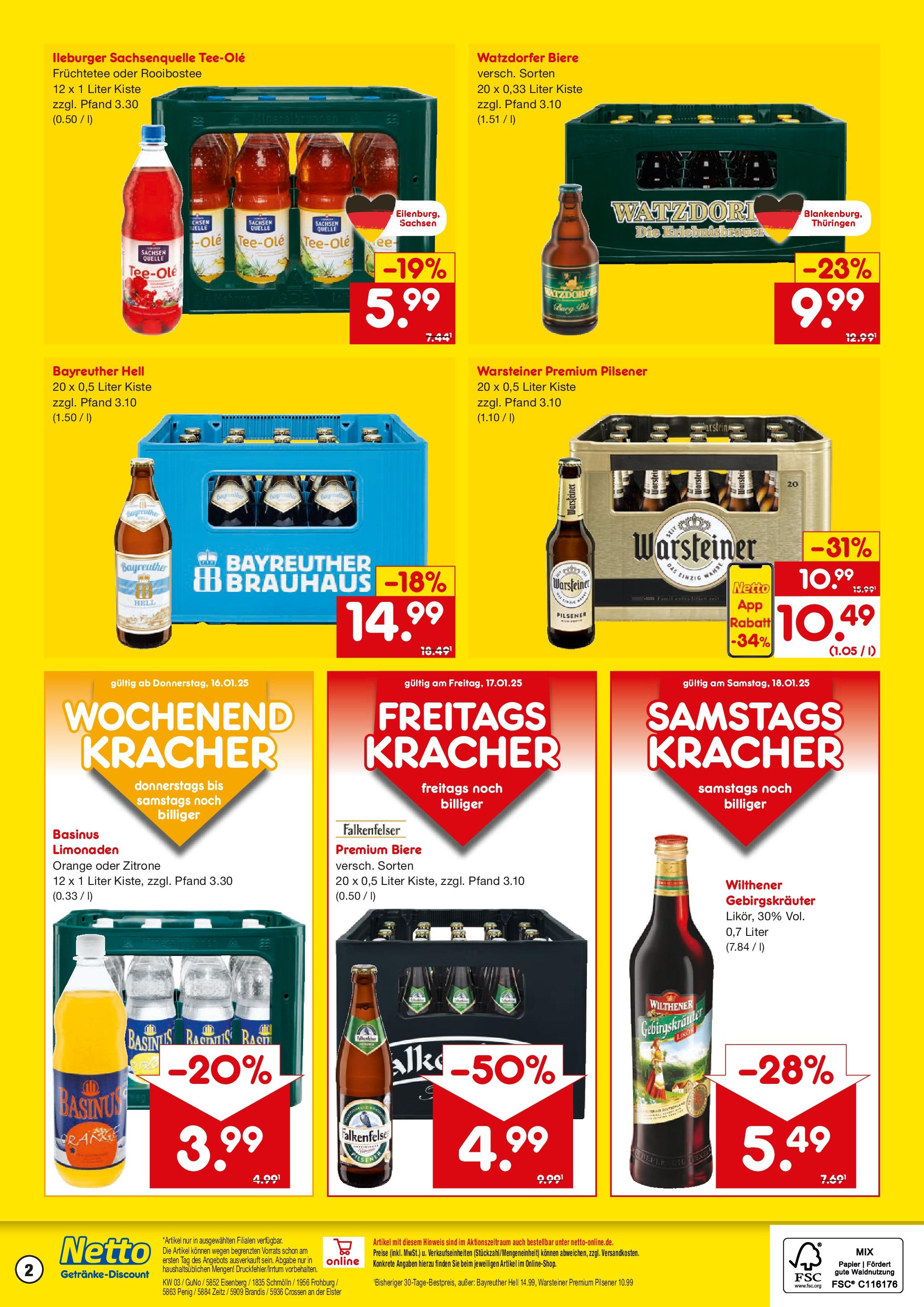 Netto Marken-Discount - Netto: Getränkeangebote (ab 12.01.2025) » Angebote | Seite: 2 | Produkte: Wilthener, Wilthener gebirgskrauter, Warsteiner, Zitrone