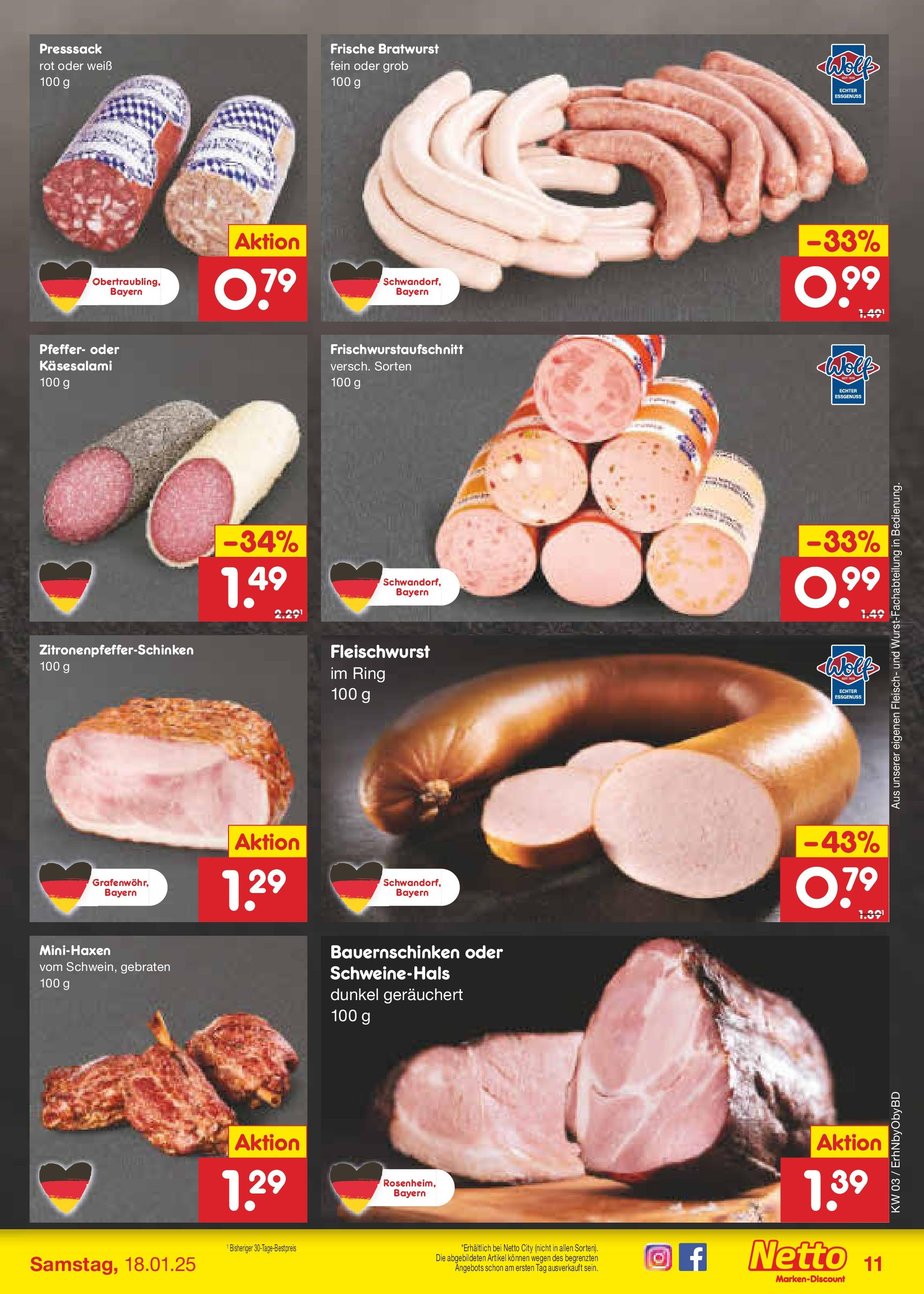 Netto Marken-Discount - Netto: Wochenangebote (ab 12.01.2025) » Angebote | Seite: 17 | Produkte: Bratwurst, Pfeffer, Fleisch