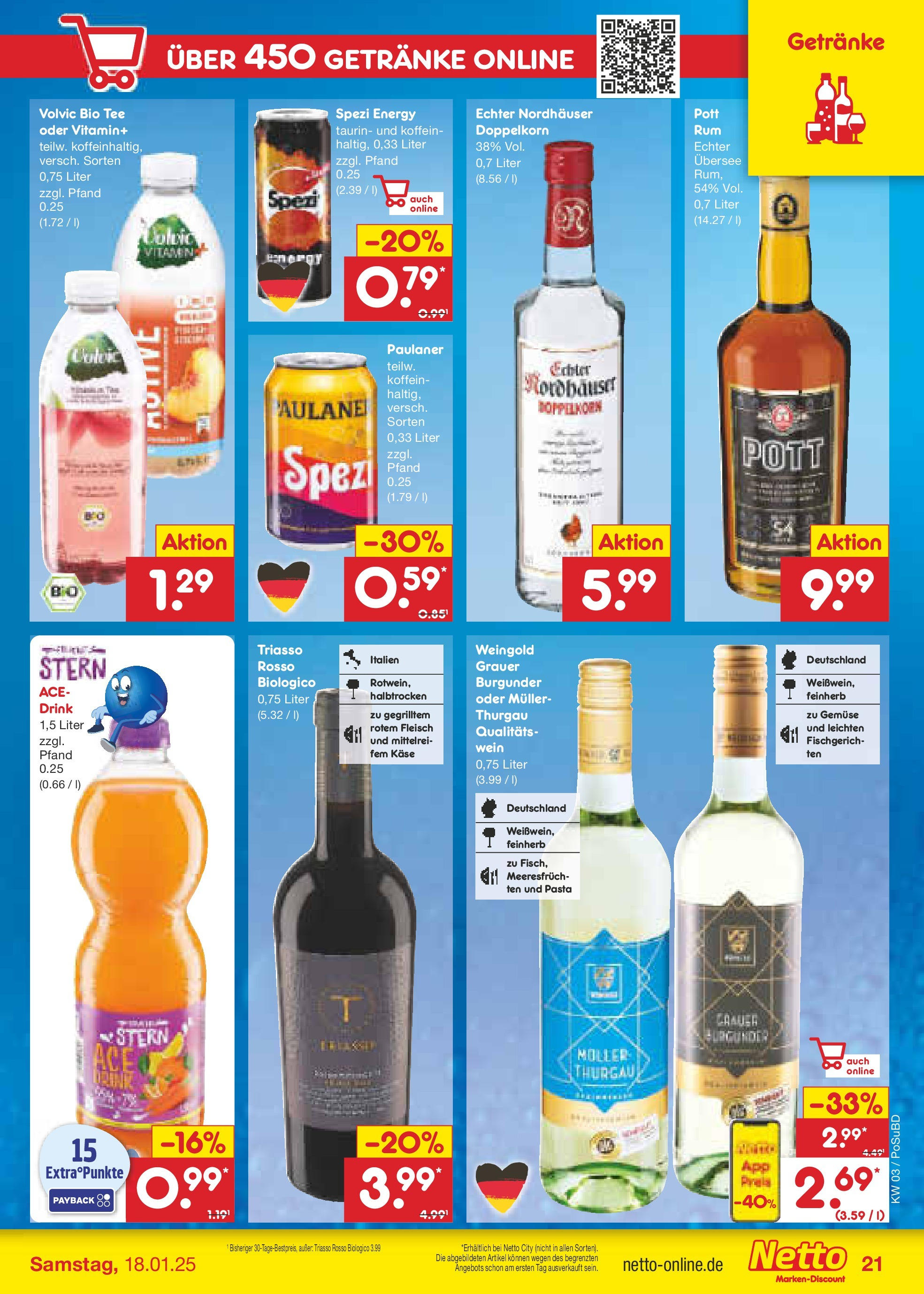 Netto Marken-Discount - Netto: Wochenangebote (ab 12.01.2025) » Angebote | Seite: 31 | Produkte: Käse, Gemüse, Wein, Paulaner