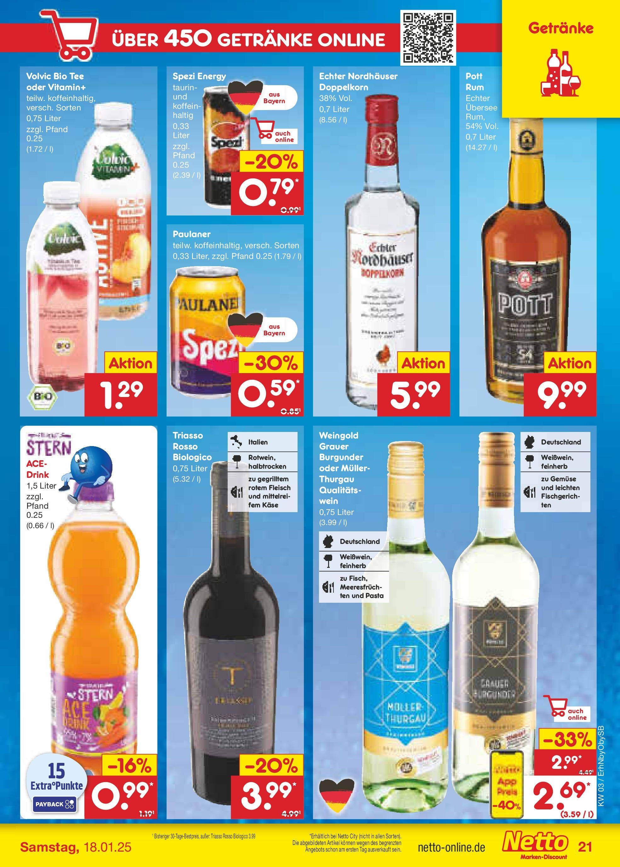 Netto Marken-Discount - Netto: Wochenangebote (ab 12.01.2025) » Angebote | Seite: 31 | Produkte: Pasta, Volvic, Fleisch, Paulaner