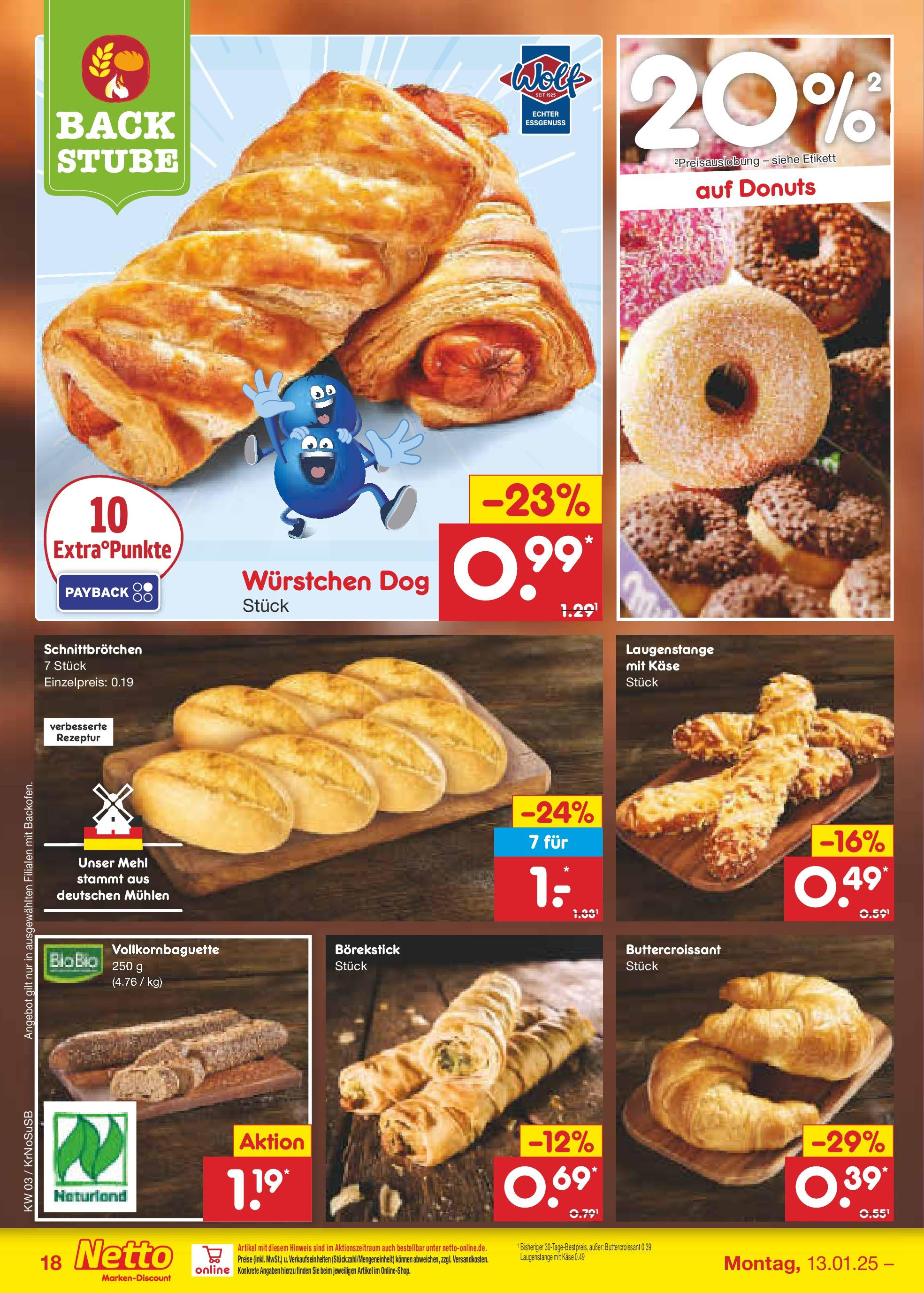 Netto Marken-Discount - Netto: Wochenangebote (ab 12.01.2025) » Angebote | Seite: 28 | Produkte: Mehl, Käse, Donuts