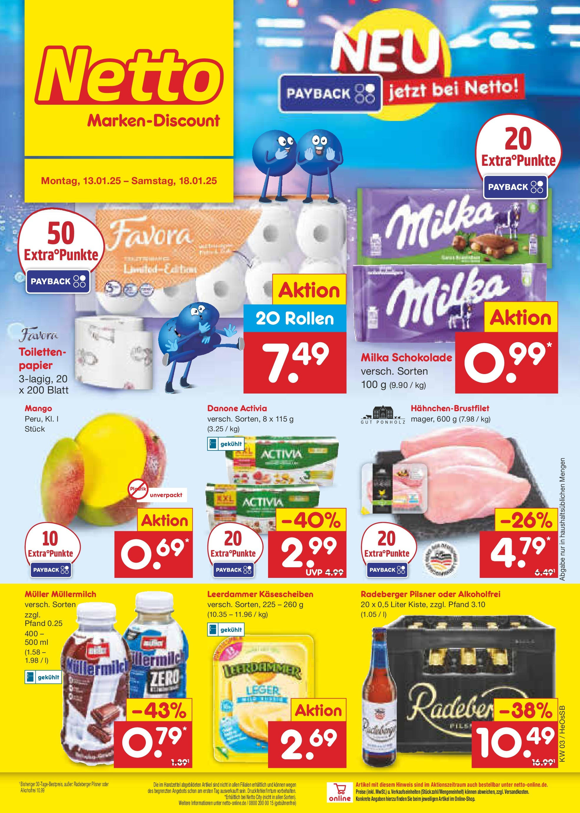 Netto Marken-Discount - Netto: Wochenangebote (ab 12.01.2025) » Angebote | Seite: 1 | Produkte: Danone activia, Milka, Müllermilch, Muller mullermilch