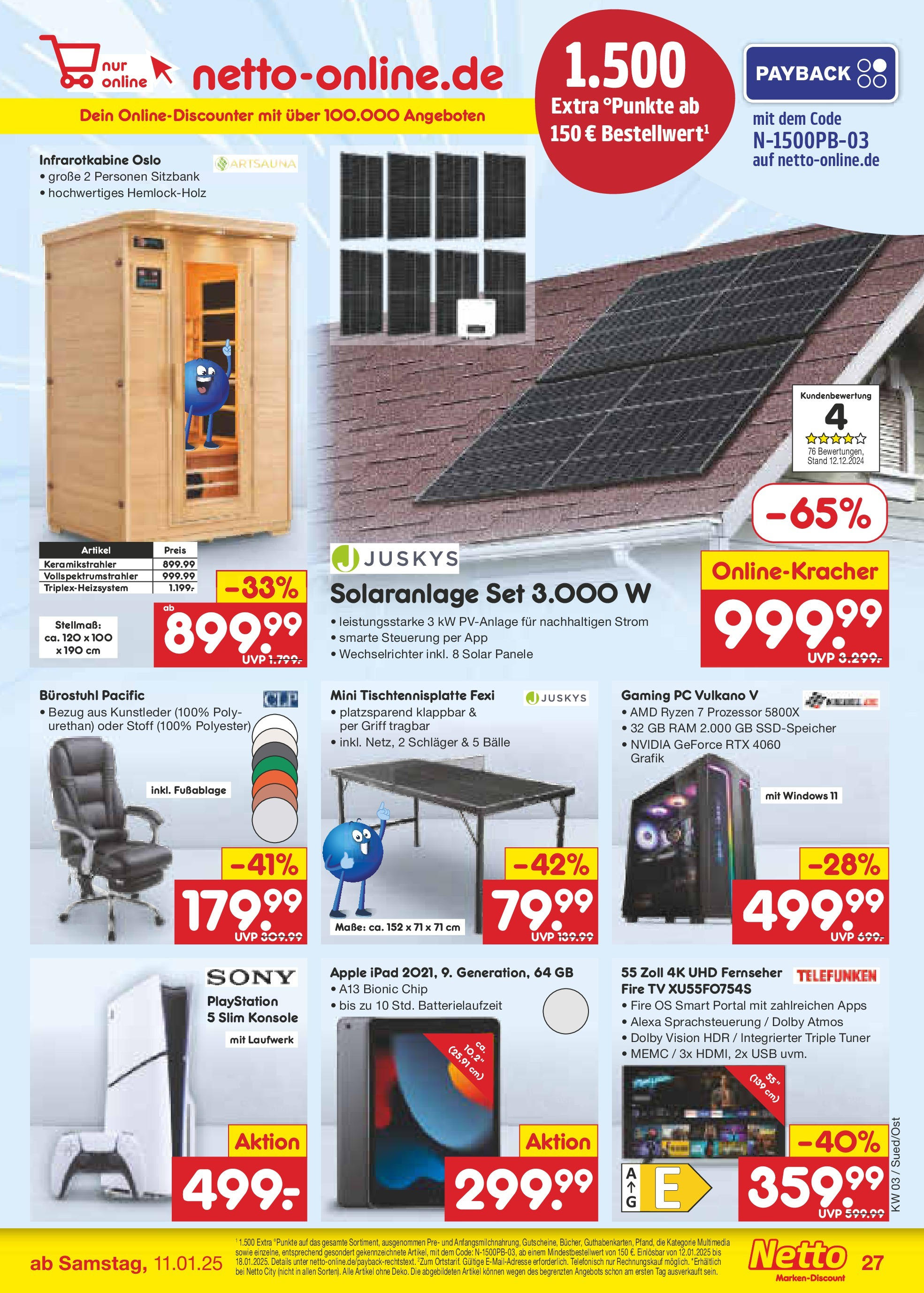 Netto Marken-Discount - Netto: Getränkeangebote (ab 12.01.2025) » Angebote | Seite: 39 | Produkte: USB, Sitzbank, Ipad, Fernseher