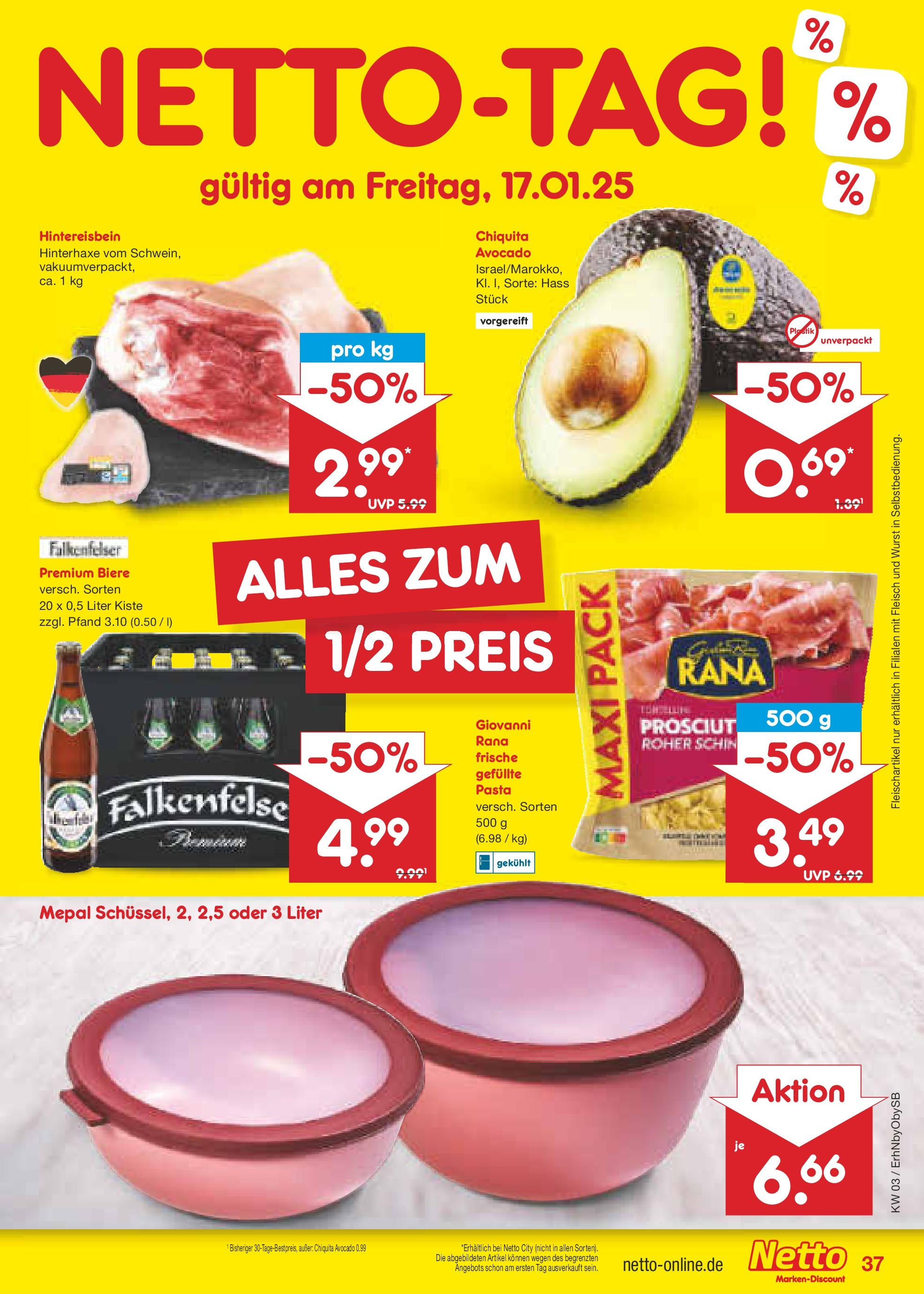 Netto Marken-Discount - Netto: Wochenangebote (ab 12.01.2025) » Angebote | Seite: 53 | Produkte: Avocado, Wurst, Pasta, Fleisch