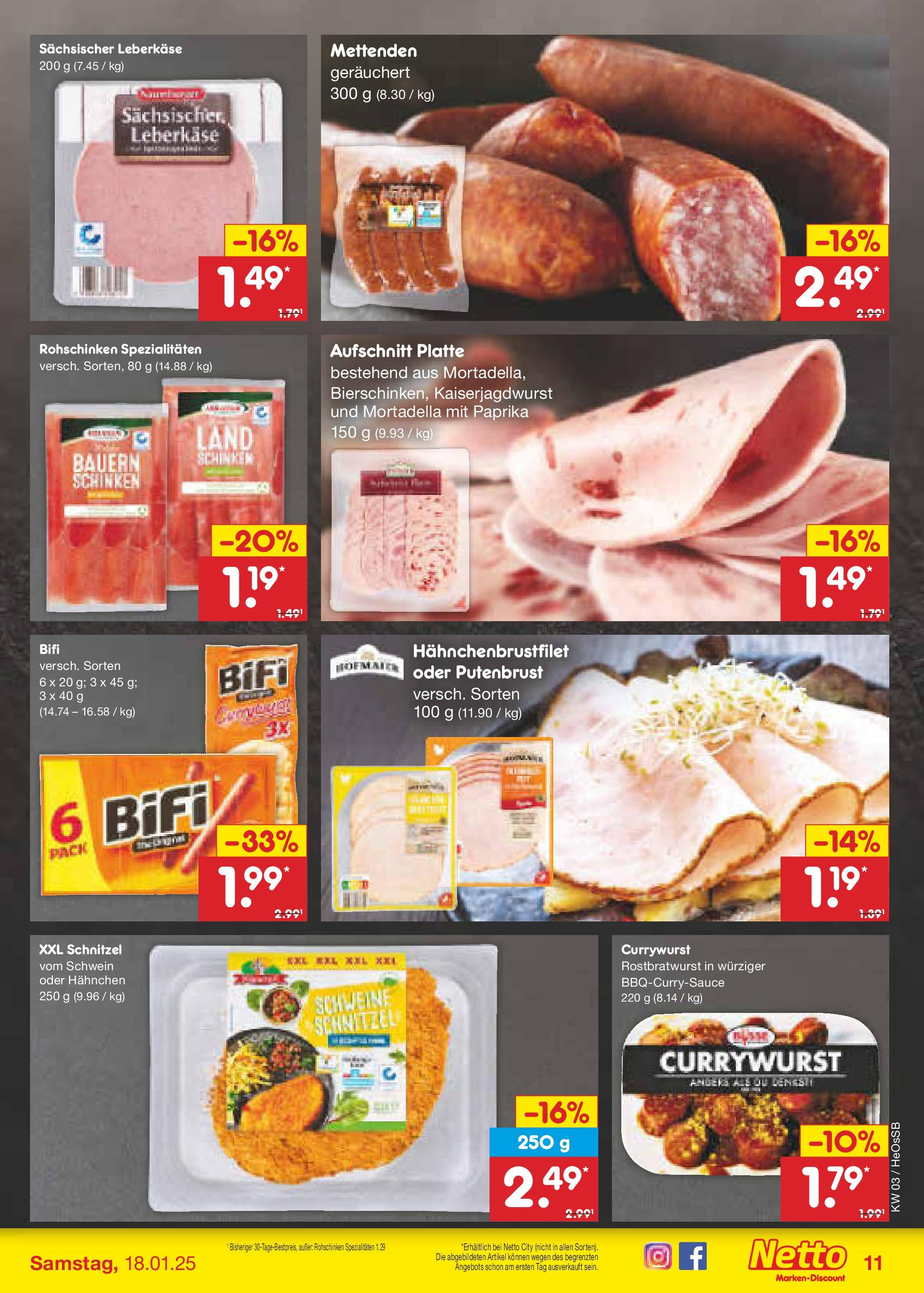 Netto Marken-Discount - Netto: Wochenangebote (ab 12.01.2025) » Angebote | Seite: 17 | Produkte: Hahnchen, Bifi, Schnitzel, Paprika