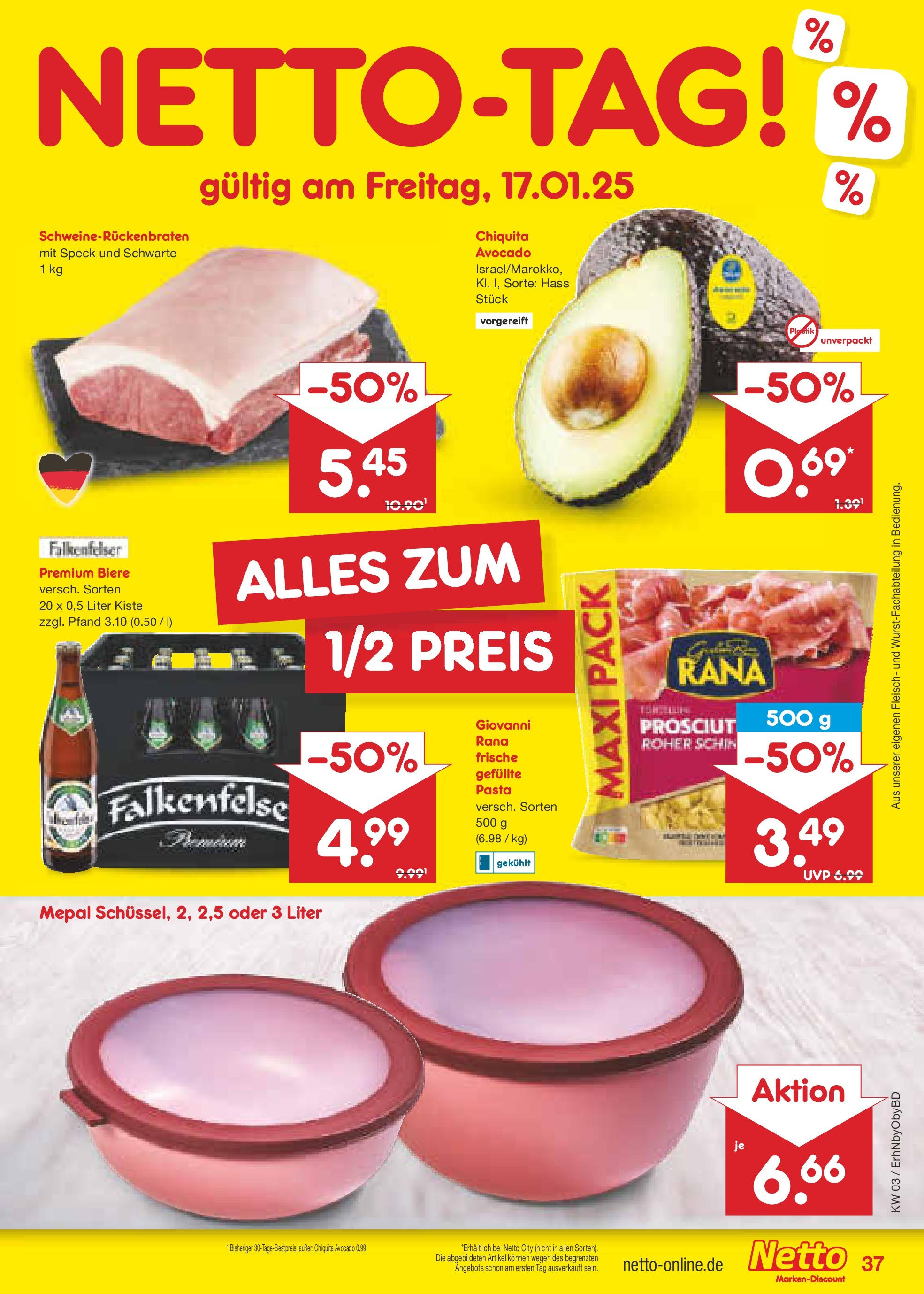 Netto Marken-Discount - Netto: Wochenangebote (ab 12.01.2025) » Angebote | Seite: 53 | Produkte: Avocado, Pasta, Fleisch