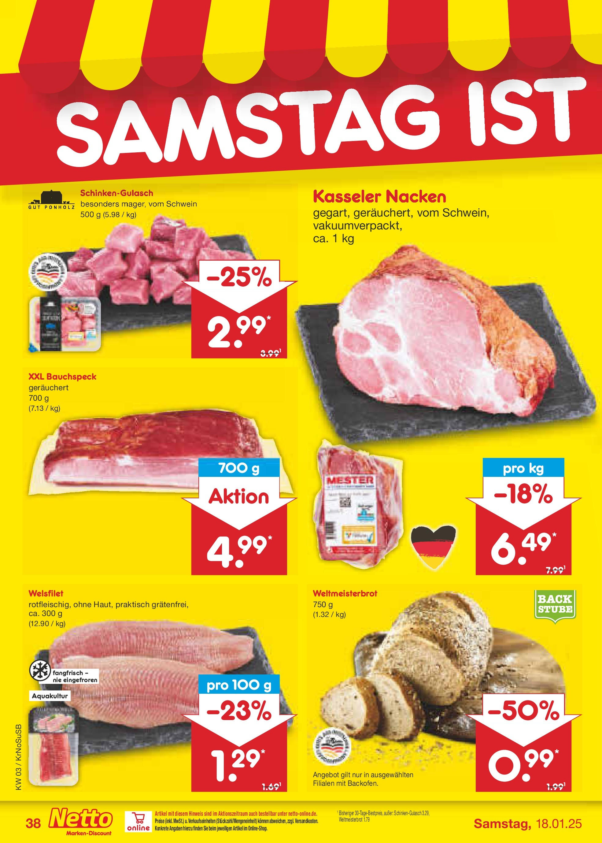 Netto Marken-Discount - Netto: Wochenangebote (ab 12.01.2025) » Angebote | Seite: 54 | Produkte: Kasseler nacken