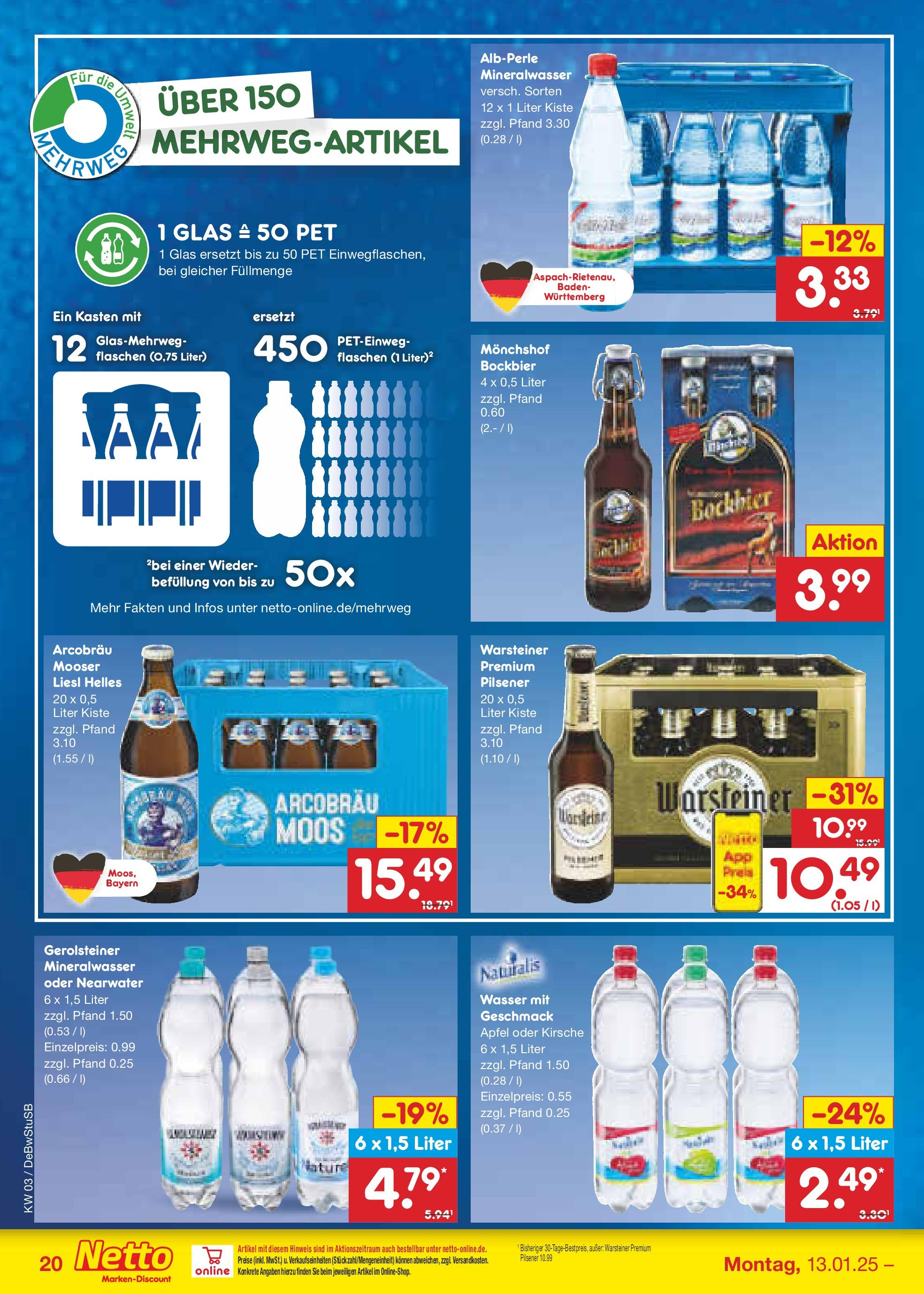 Netto Marken-Discount - Netto: Wochenangebote (ab 12.01.2025) » Angebote | Seite: 30 | Produkte: Wein, Volvic, Fleisch, Paulaner