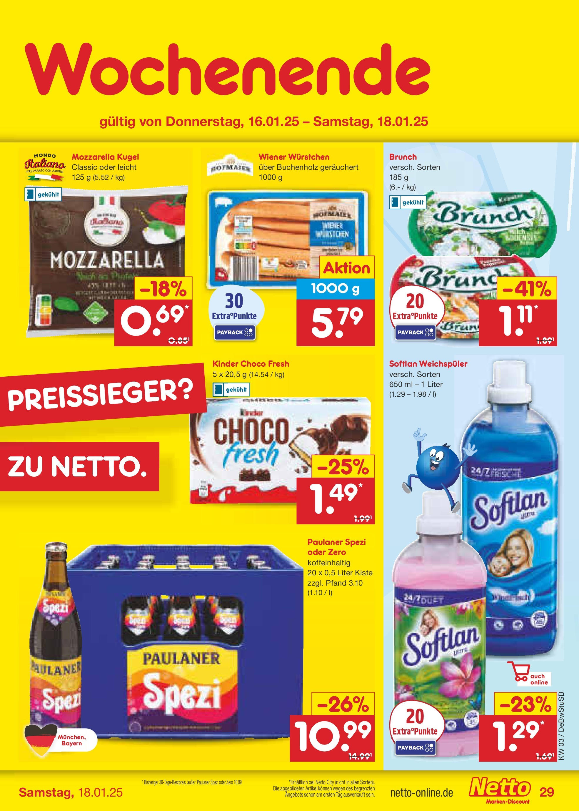 Netto Marken-Discount - Netto: Wochenangebote (ab 12.01.2025) » Angebote | Seite: 43 | Produkte: Himbeeren, Champignons, Gemüse, Obst