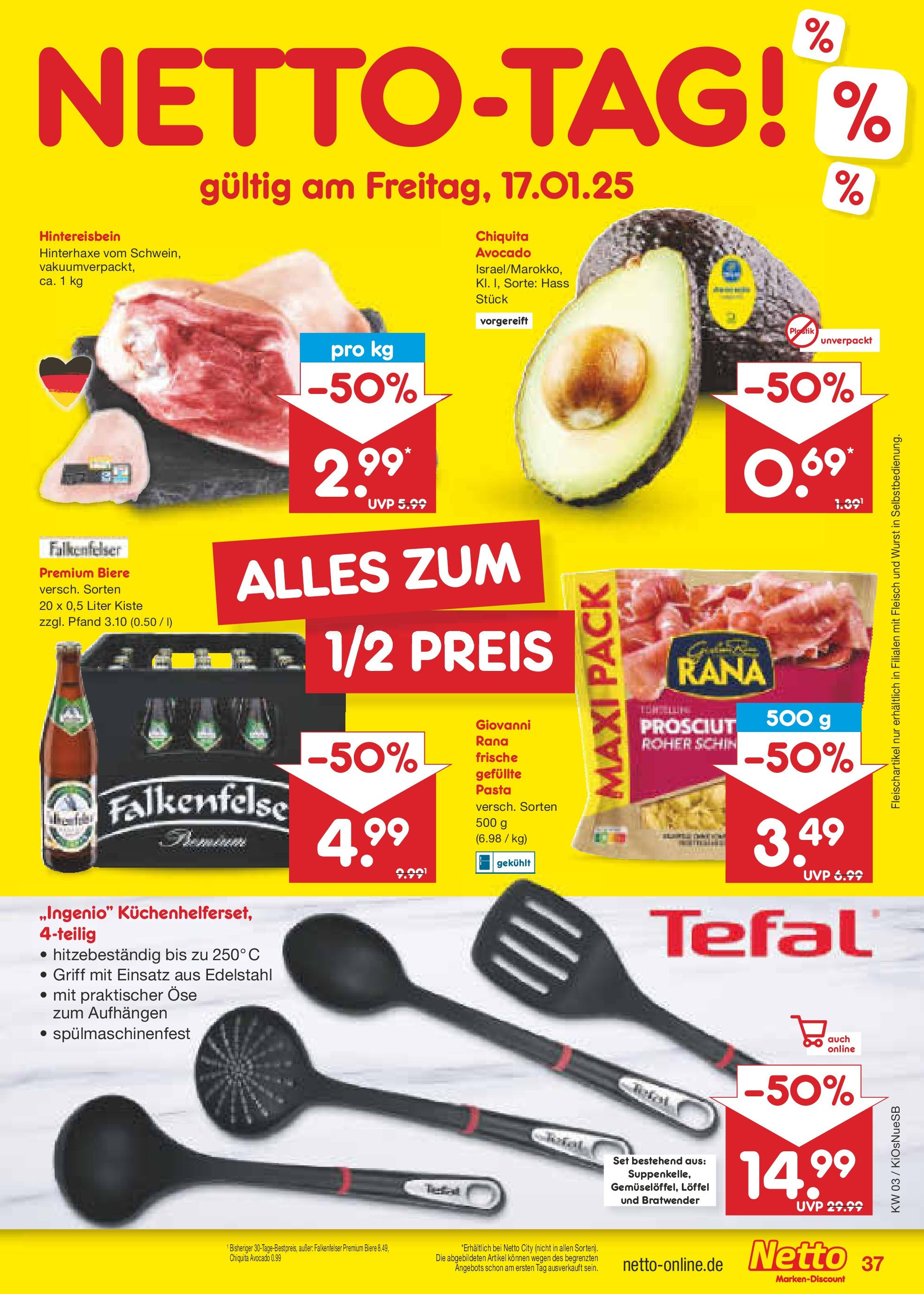 Netto Marken-Discount - Netto: Getränkeangebote (ab 12.01.2025) » Angebote | Seite: 53 | Produkte: Avocado, Wurst, Pasta, Fleisch