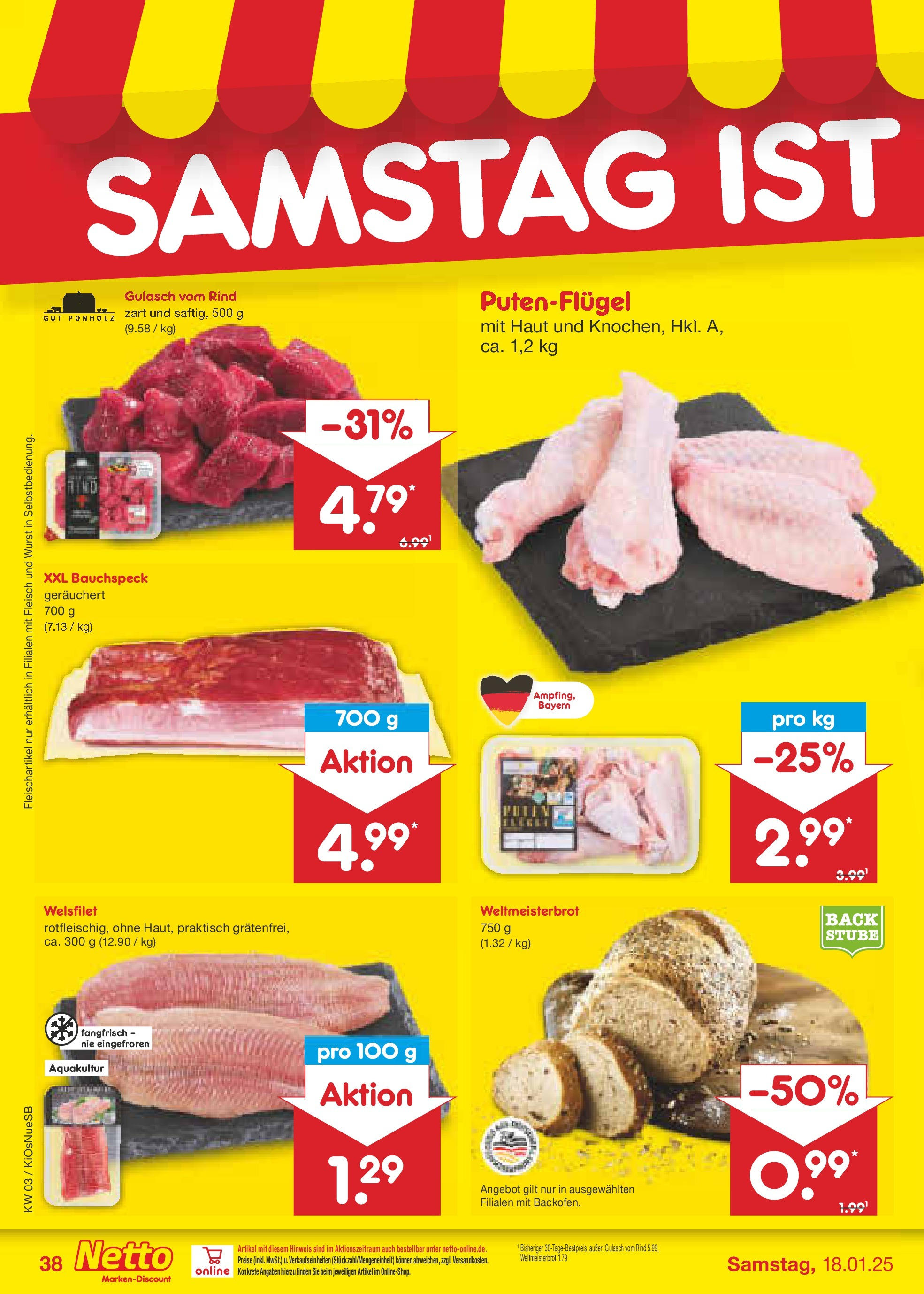 Netto Marken-Discount - Netto: Getränkeangebote (ab 12.01.2025) » Angebote | Seite: 54 | Produkte: Gulasch, Wurst, Fleisch