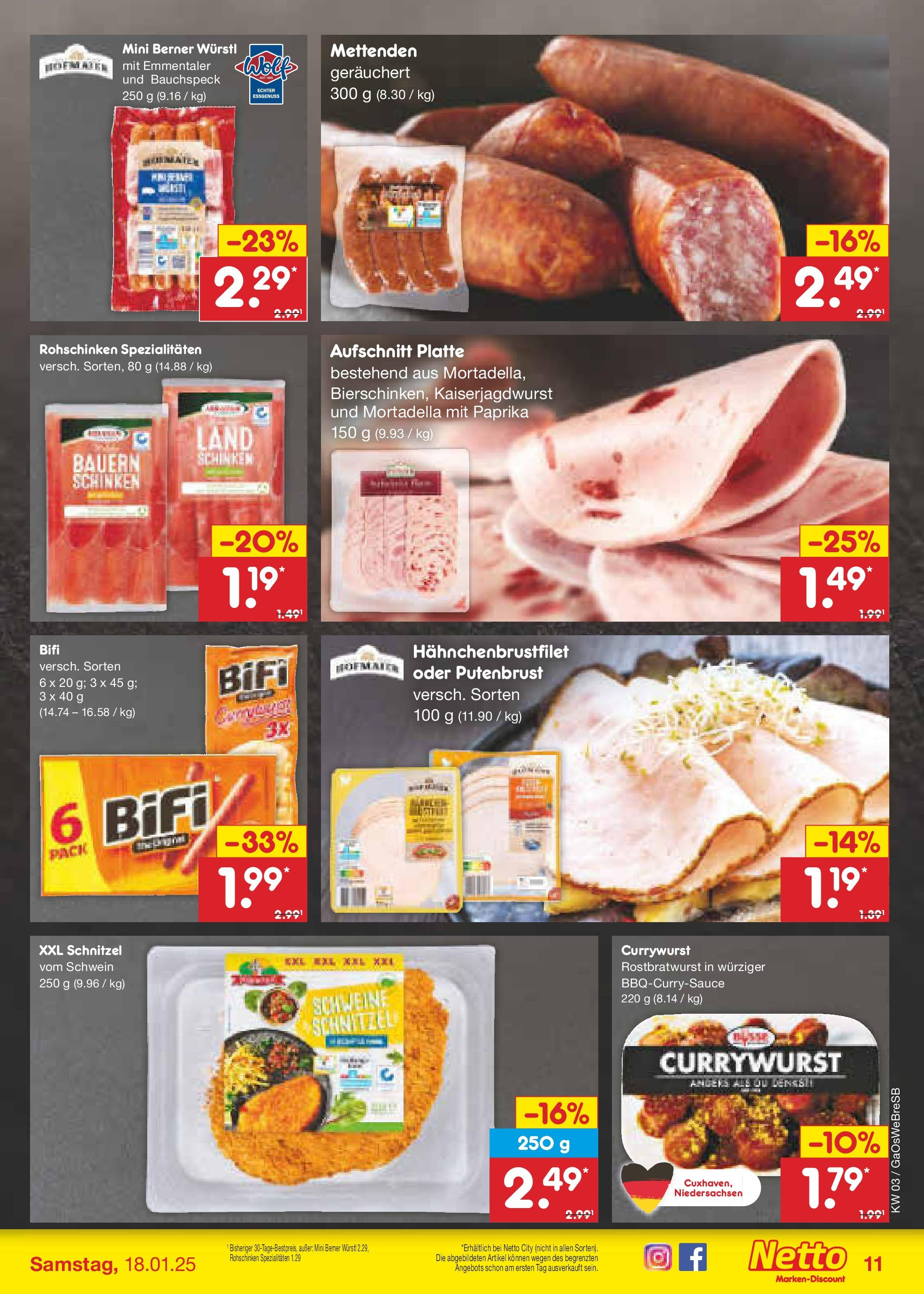 Netto Marken-Discount - Netto: Getränkeangebote (ab 12.01.2025) » Angebote | Seite: 17 | Produkte: Bifi, Würstl, Wurst, Schinken