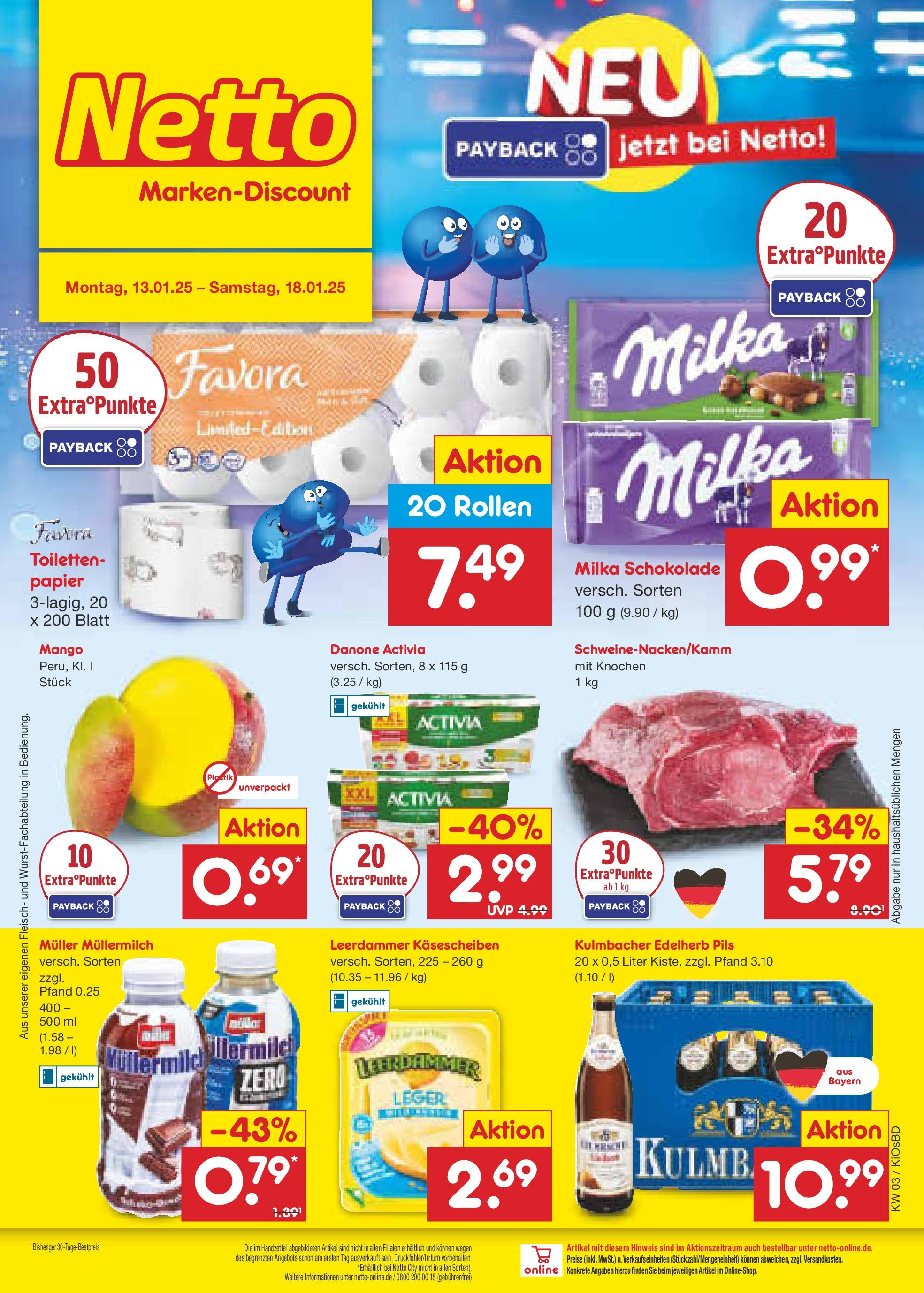 Netto Marken-Discount - Netto: Wochenangebote (ab 12.01.2025) » Angebote | Seite: 1 | Produkte: Activia, Danone activia, Leerdammer, Muller mullermilch