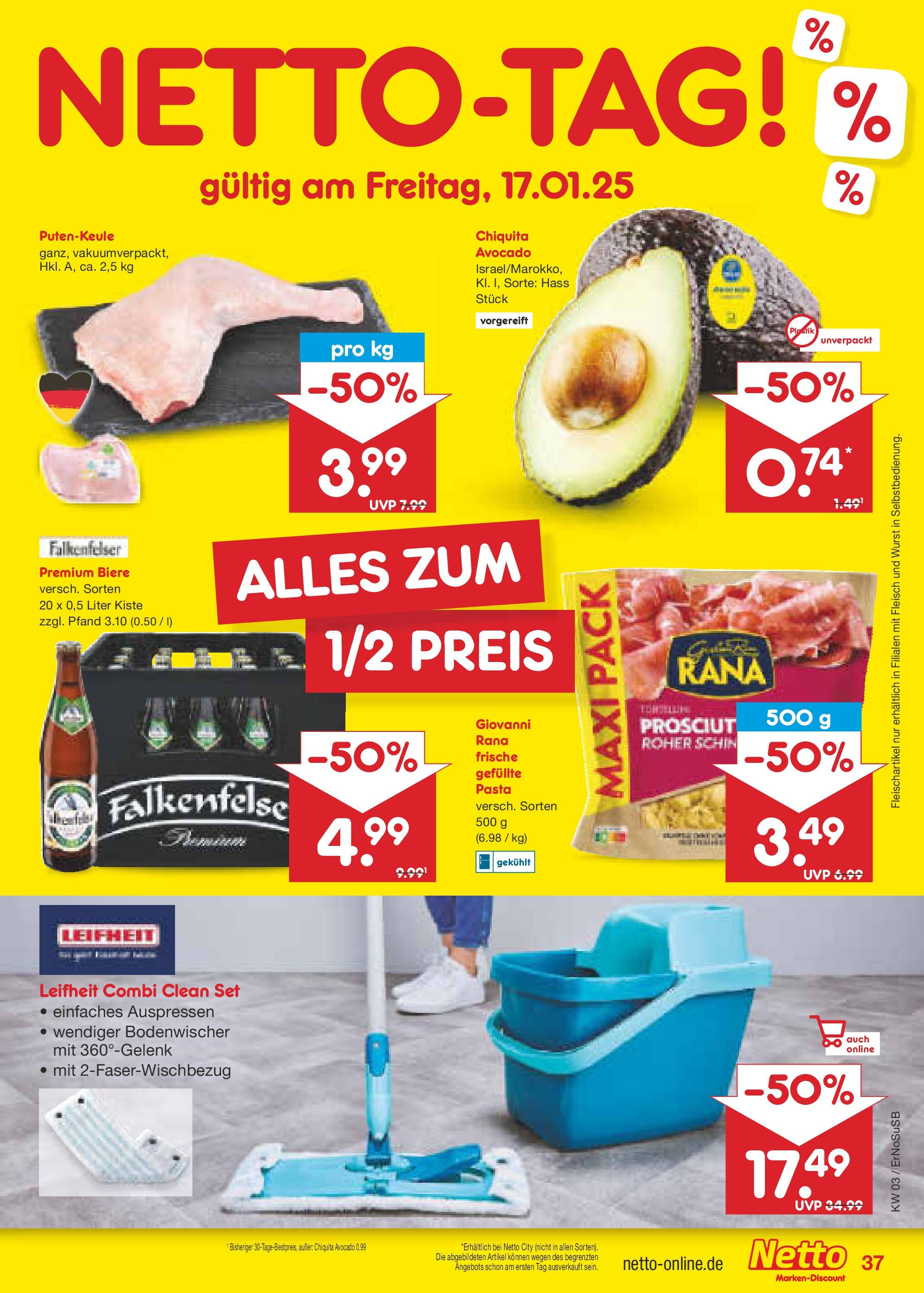 Netto Marken-Discount - Netto: Getränkeangebote (ab 12.01.2025) » Angebote | Seite: 53 | Produkte: Avocado, Wurst, Pasta, Fleisch