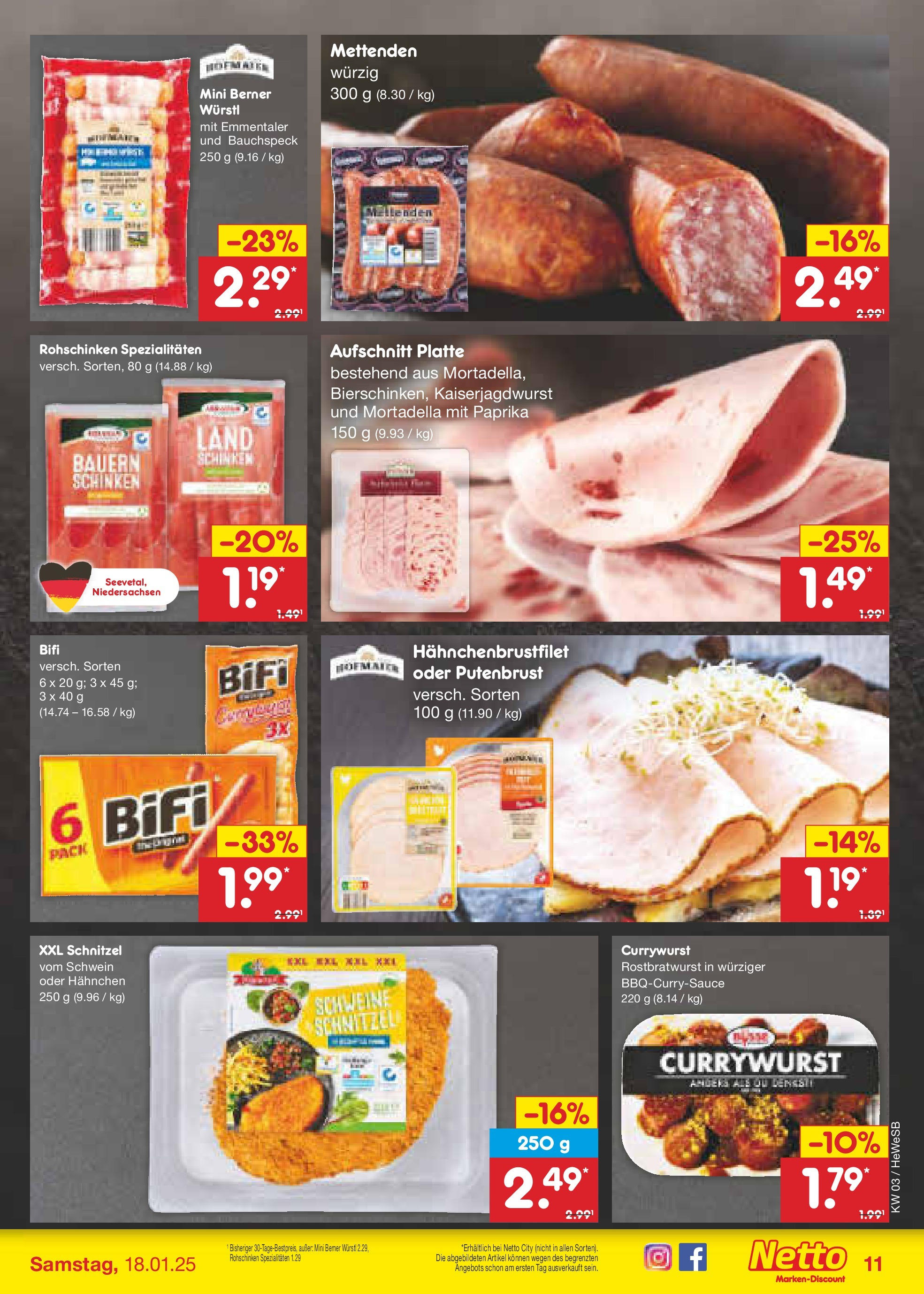 Netto Marken-Discount - Netto: Getränkeangebote (ab 12.01.2025) » Angebote | Seite: 17 | Produkte: Würstl, Paprika, Wurst, Schinken