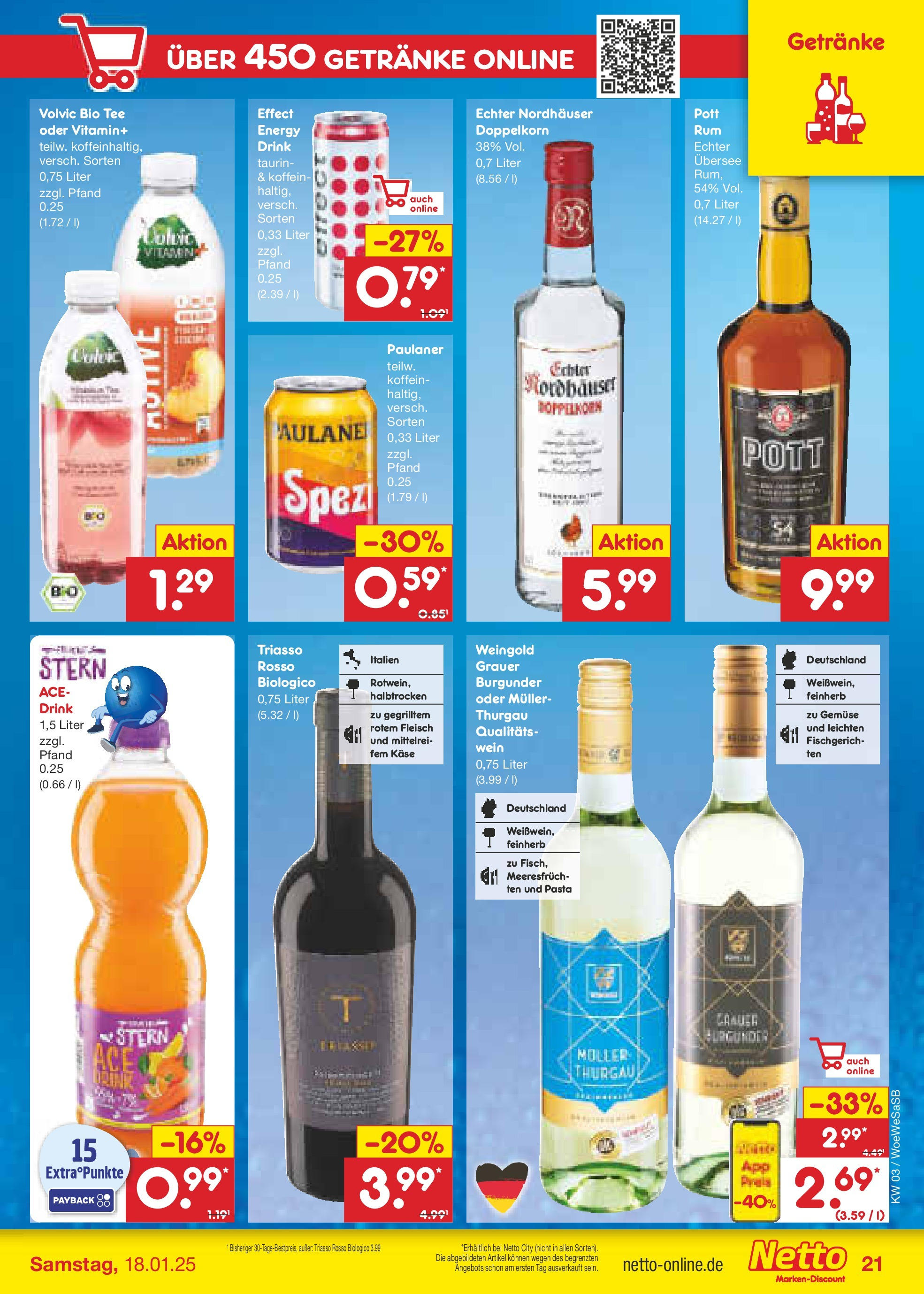 Netto Marken-Discount - Netto: Wochenangebote (ab 12.01.2025) » Angebote | Seite: 31 | Produkte: Pasta, Volvic, Fleisch, Paulaner