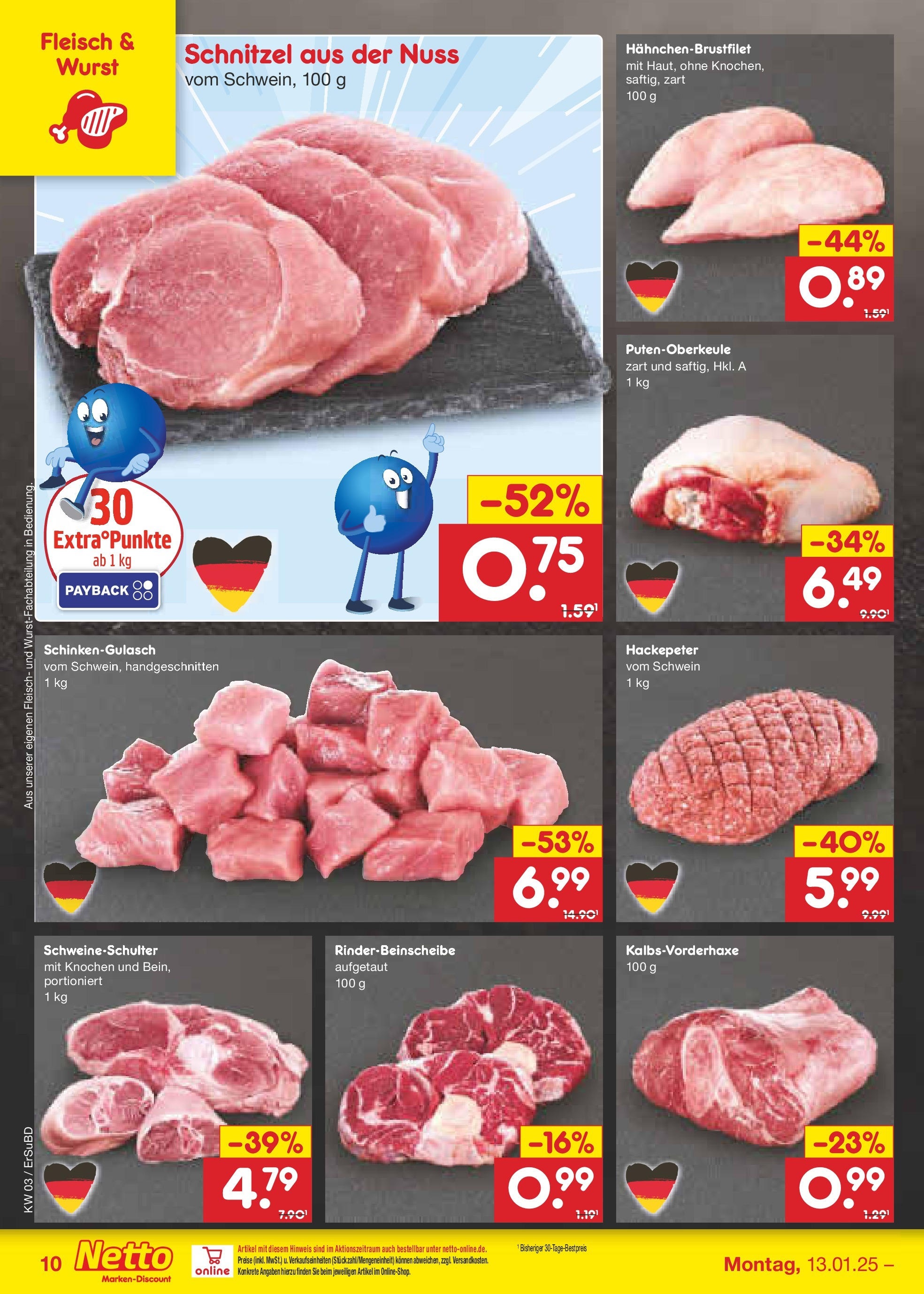 Netto Marken-Discount - Netto: Wochenangebote (ab 12.01.2025) » Angebote | Seite: 16 | Produkte: Schnitzel, Wurst, Fleisch