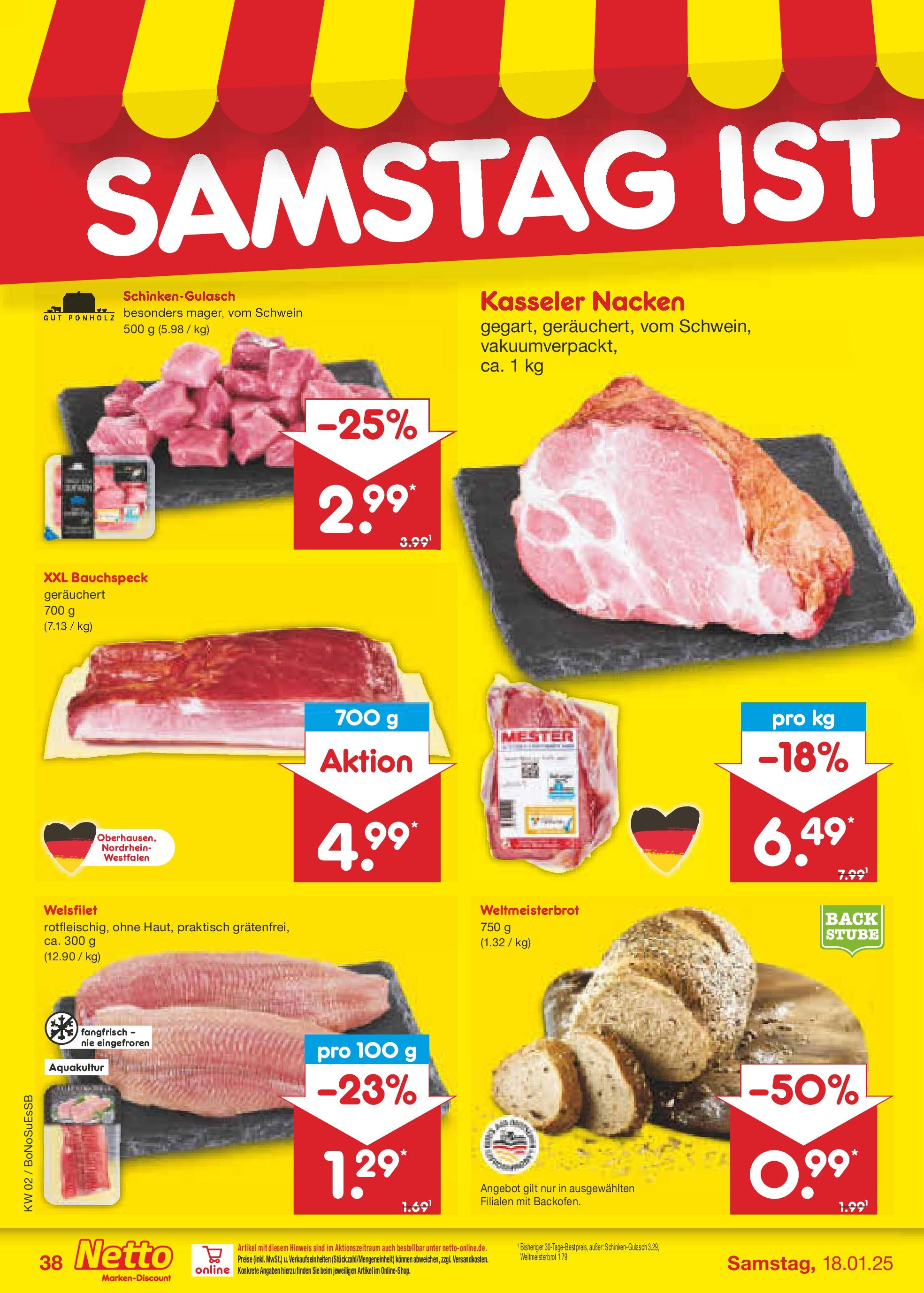 Netto Marken-Discount - Netto: Wochenangebote (ab 12.01.2025) » Angebote | Seite: 54 | Produkte: Kasseler nacken