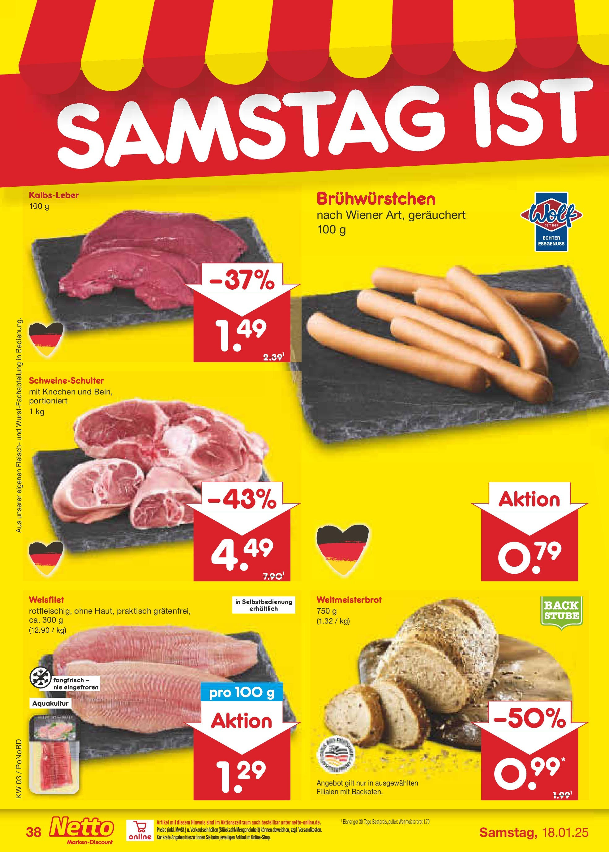 Netto Marken-Discount - Netto: Wochenangebote (ab 12.01.2025) » Angebote | Seite: 54 | Produkte: Kalbsleber, Fleisch