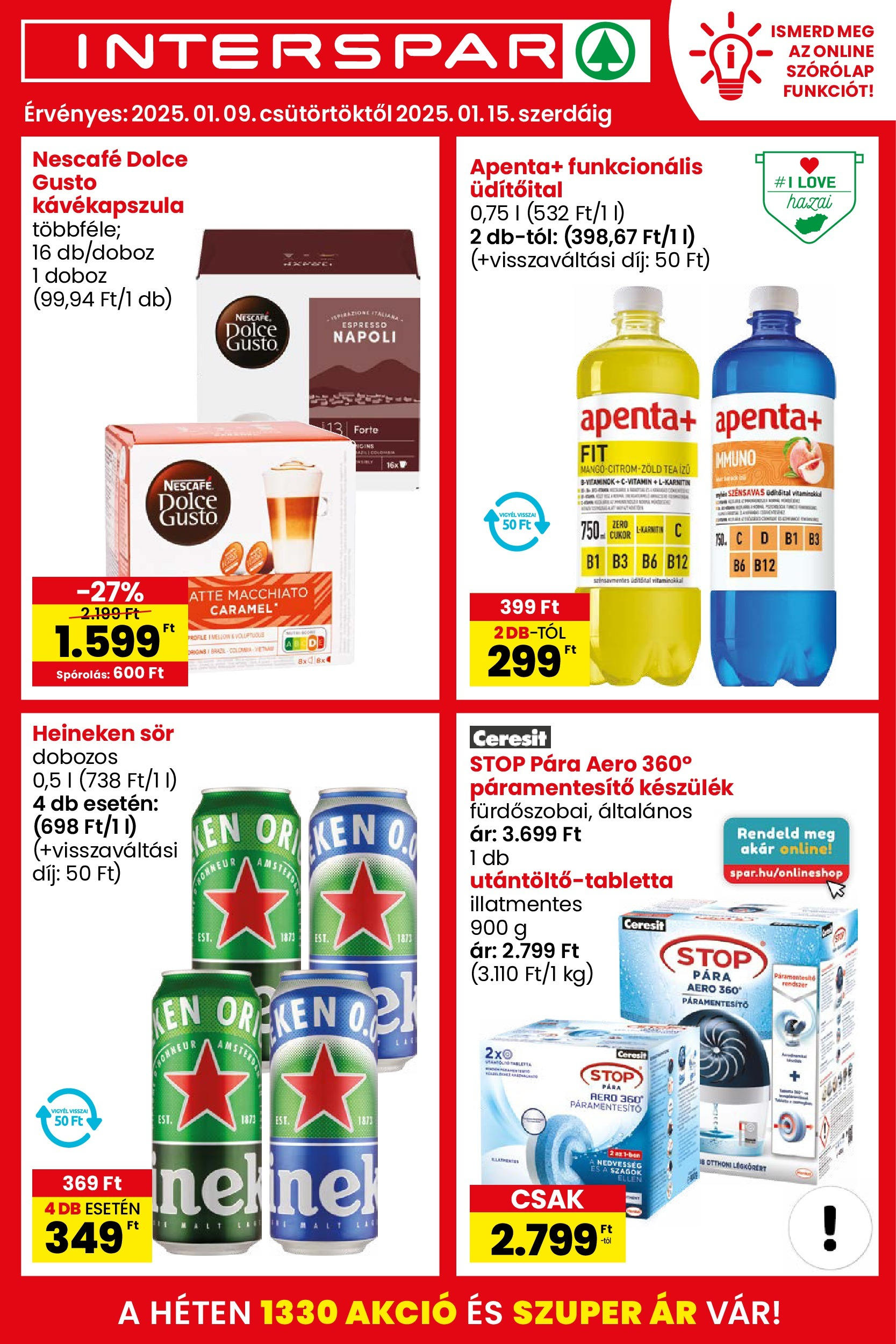 Interspar Akciós újság - 2025.01.09. -tól/töl > akció, lapozható szórólap 🛍️ | Oldal: 2 | Termékek: Puding, Csiperkegomba, Pizza, Juhtúró