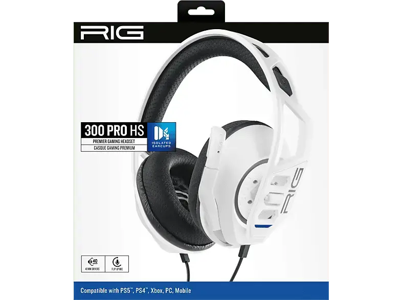NACON Gaming Headset RIG 300 Pro weiß HS für PS5, PS4