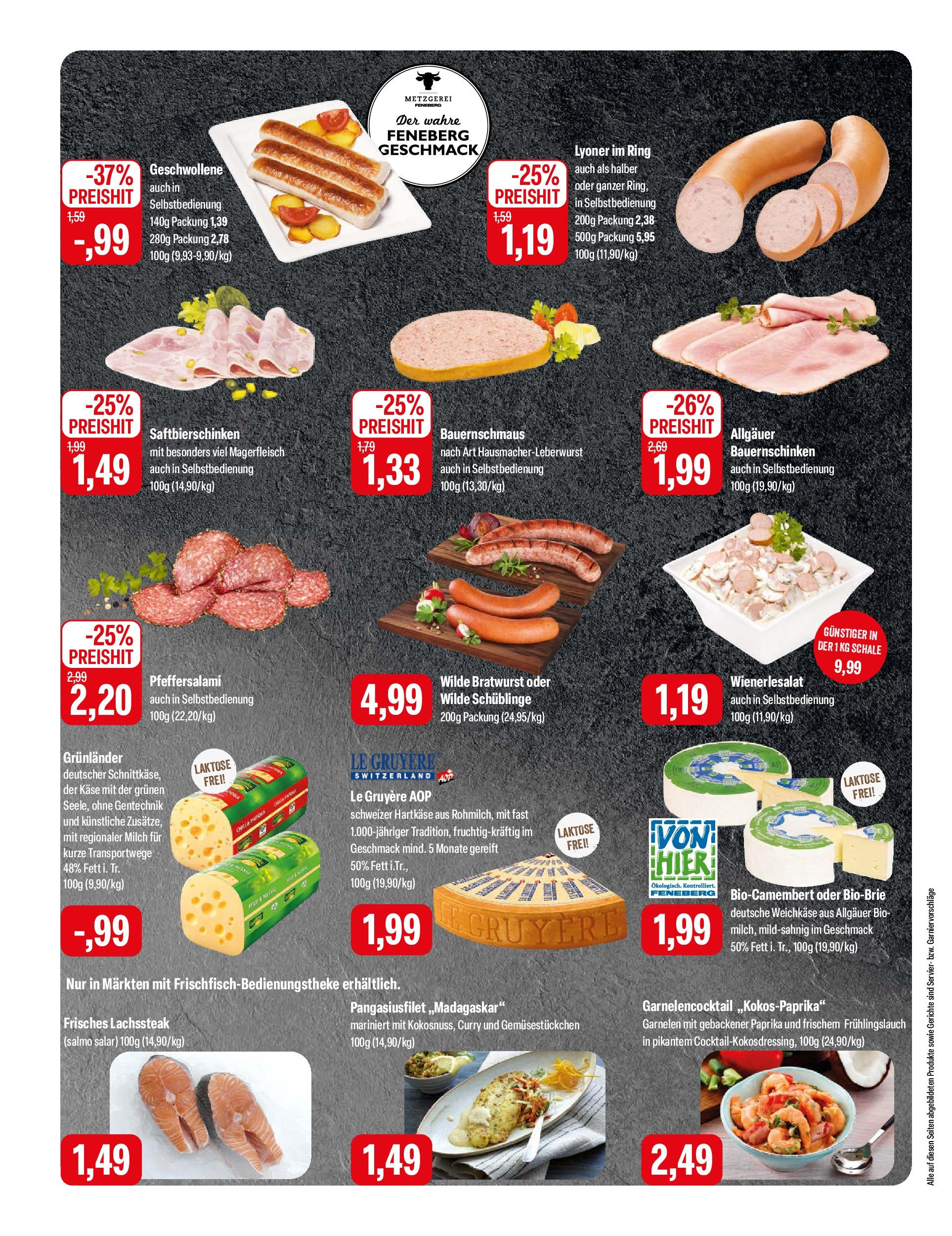 Feneberg Angebote (ab 16.01.2025) zum Blättern | Seite: 4 | Produkte: Käse, Bratwurst, Garnelen, Paprika